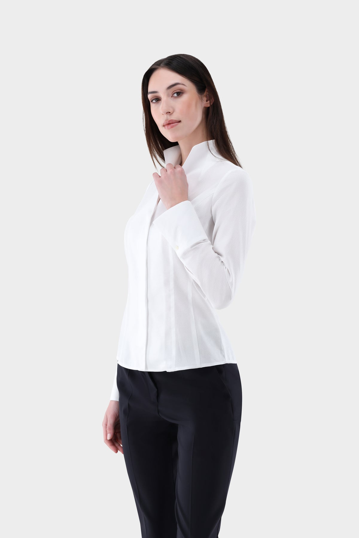Bügelfreie Twill Kelchkragenbluse-Hemden & Blusen-Van Laack-OUTLET-Weiß-34-ARCHIVIST-ARCHIVE-SALE