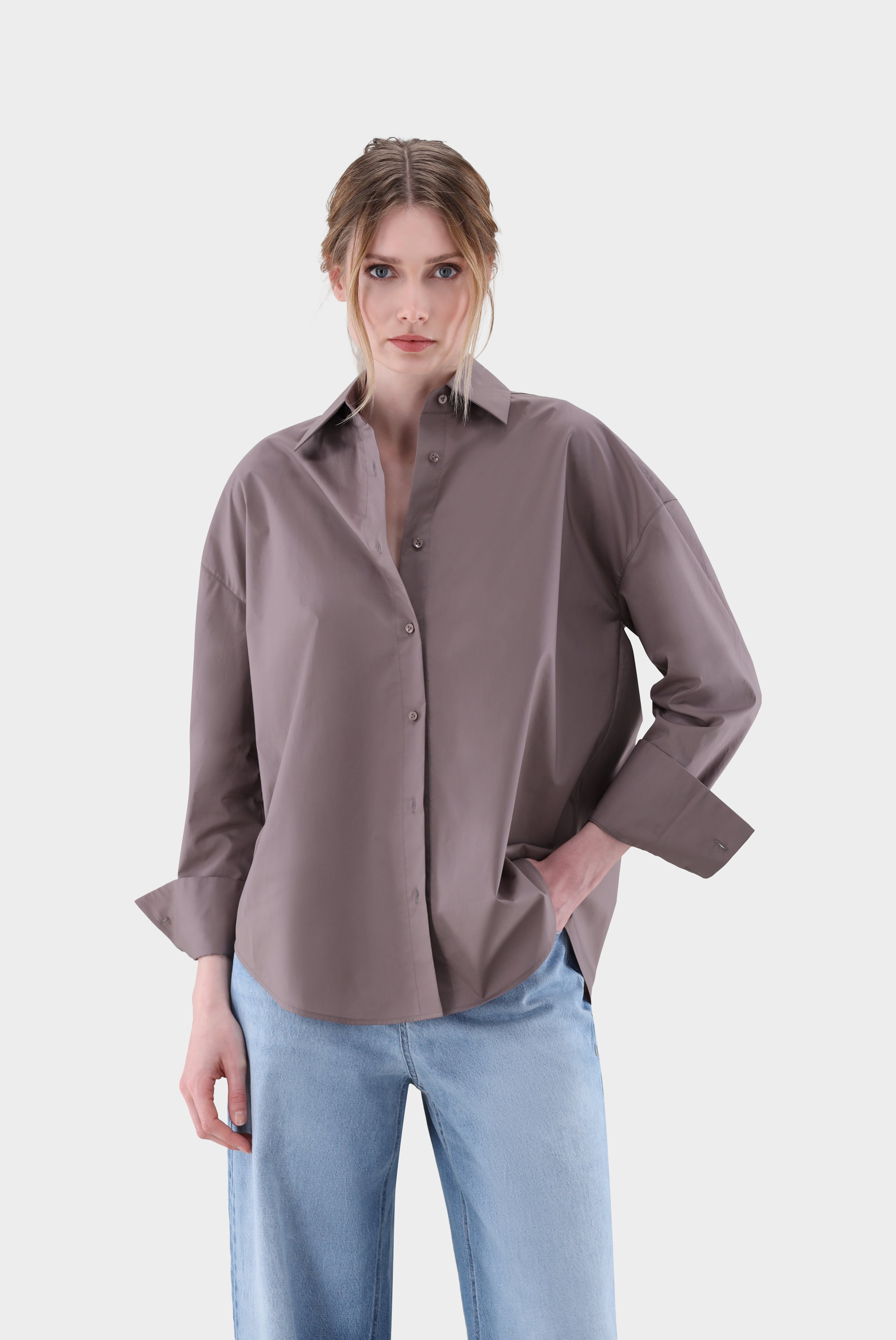 Hemdbluse | mit überschnittenen Schultern