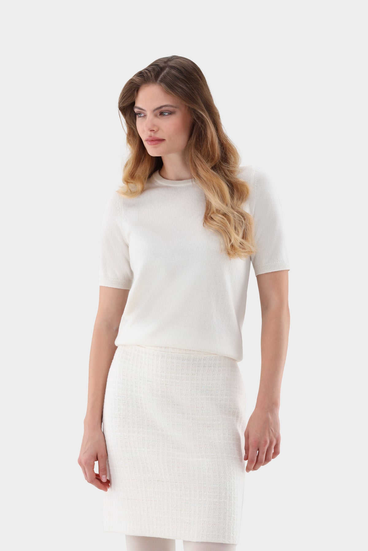 T-Shirt | gestrickt aus Kaschmir-UNDEFINIERT-Van Laack-OUTLET-Beige-XS-ARCHIVIST-ARCHIVE-SALE