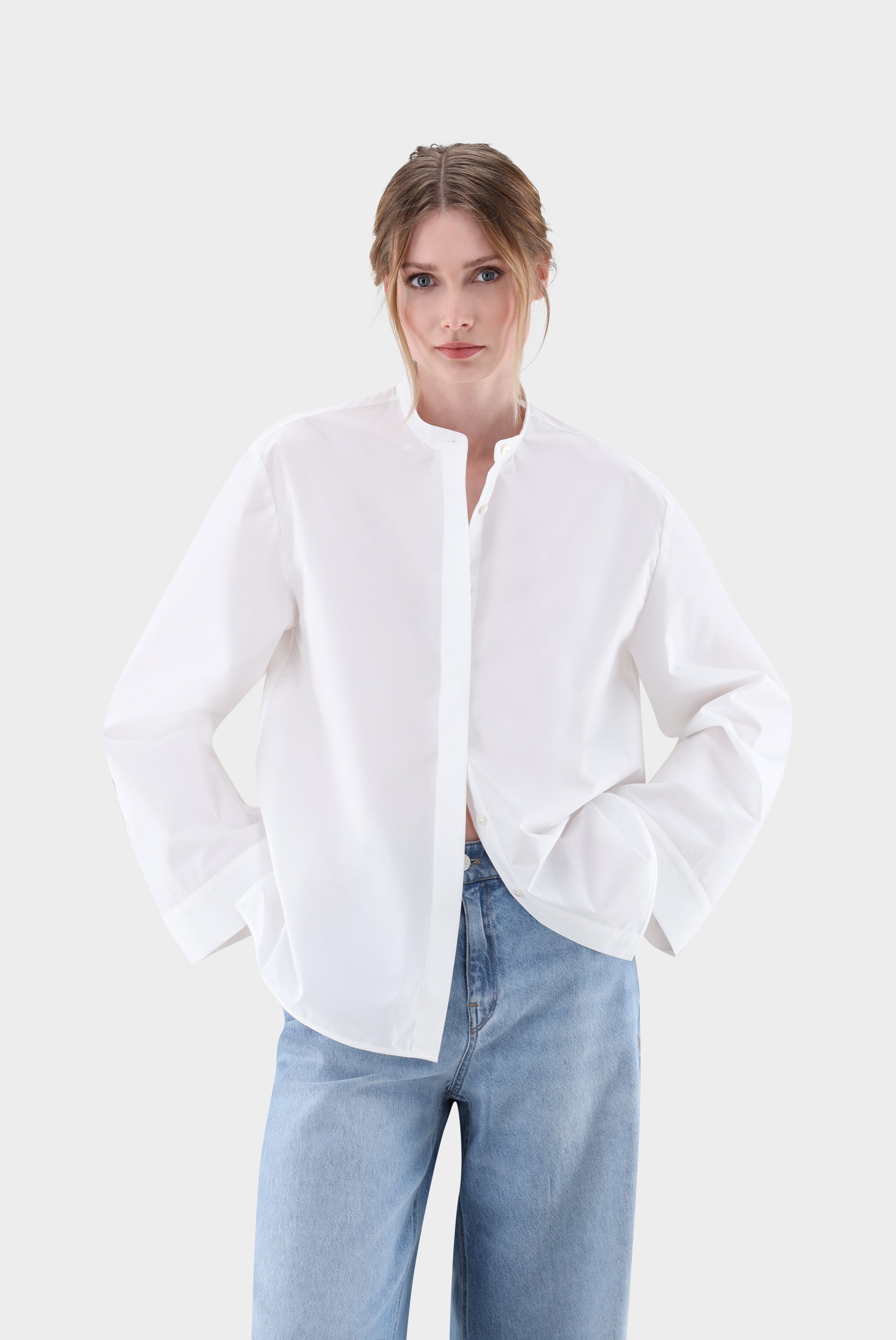 Bluse | Oversized mit Stehkragen