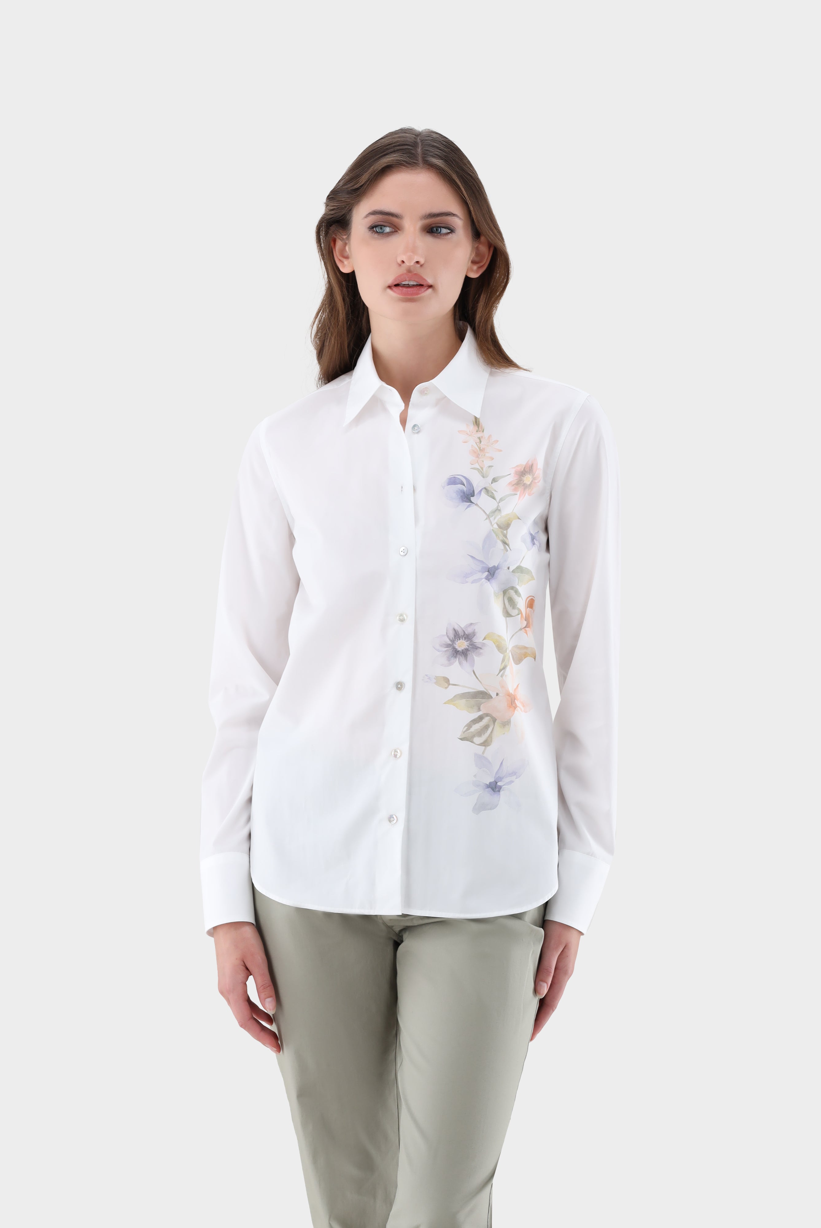 Van Laack-Hemdbluse | mit platziertem Blumendruck-Hemden & Blusen-Black-Deal-Outlet-by-ARCHIVIST