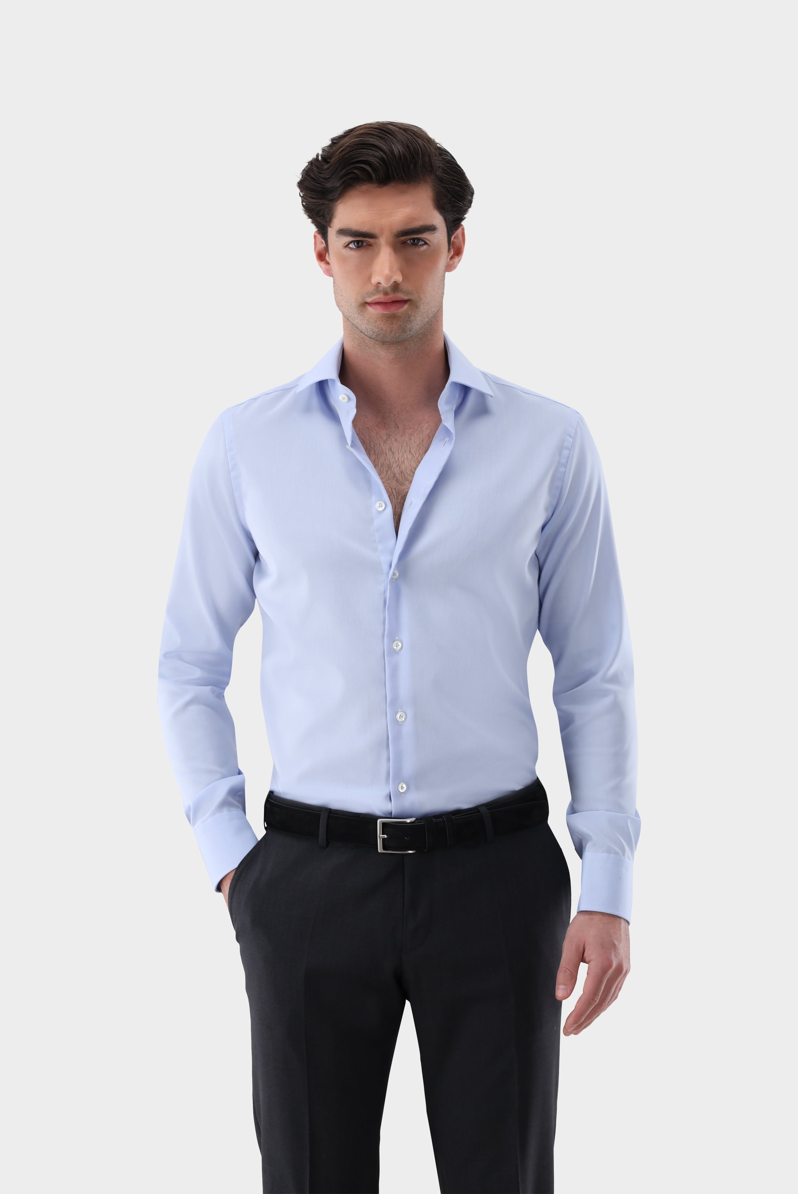 Bügelfreies Businesshemd | aus Natté-Gewebe Slim Fit
