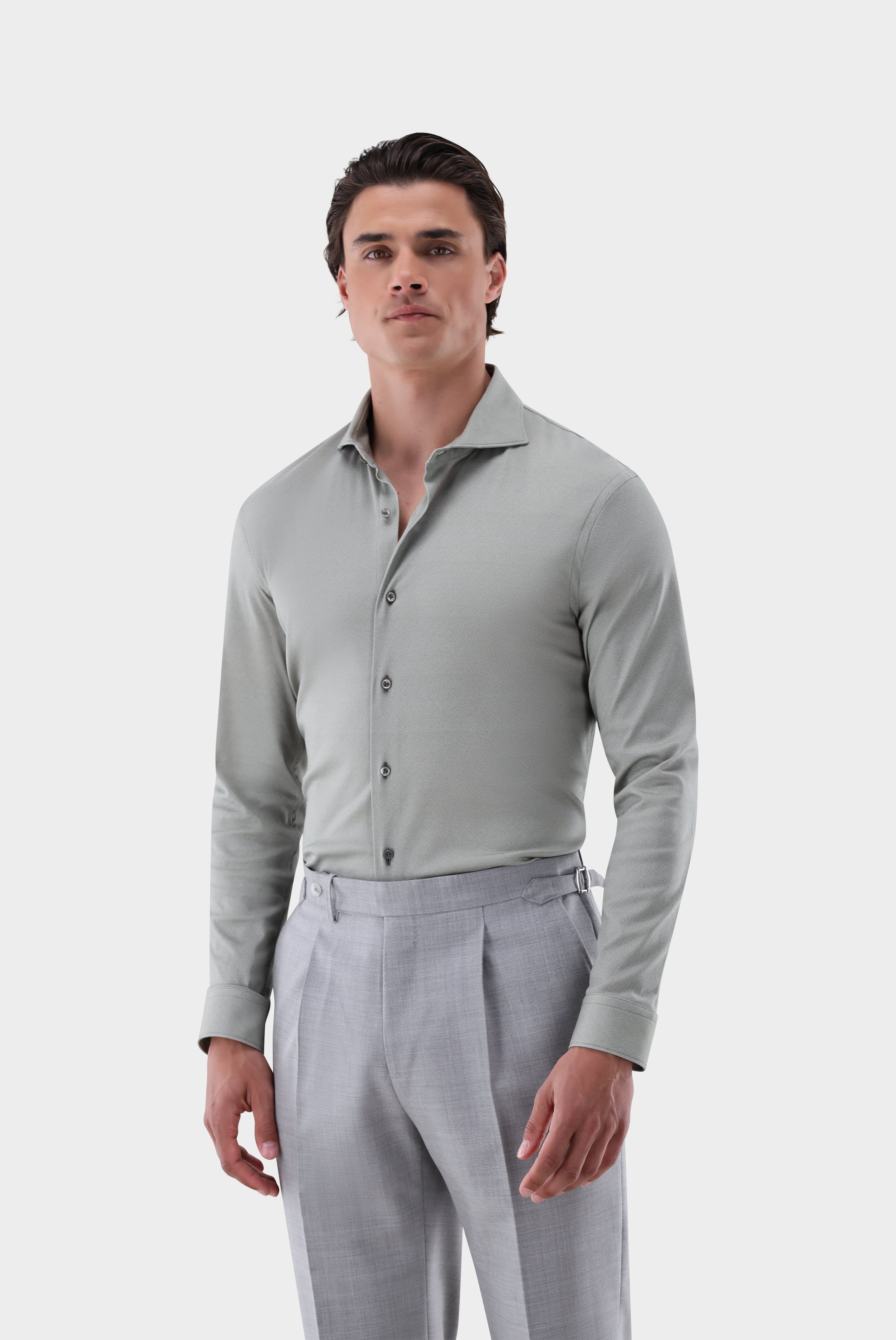 Jerseyhemd | mit Twill Druck Tailor Fit-Hemden & Blusen-Van Laack-OUTLET-grün-S-ARCHIVIST-ARCHIVE-SALE