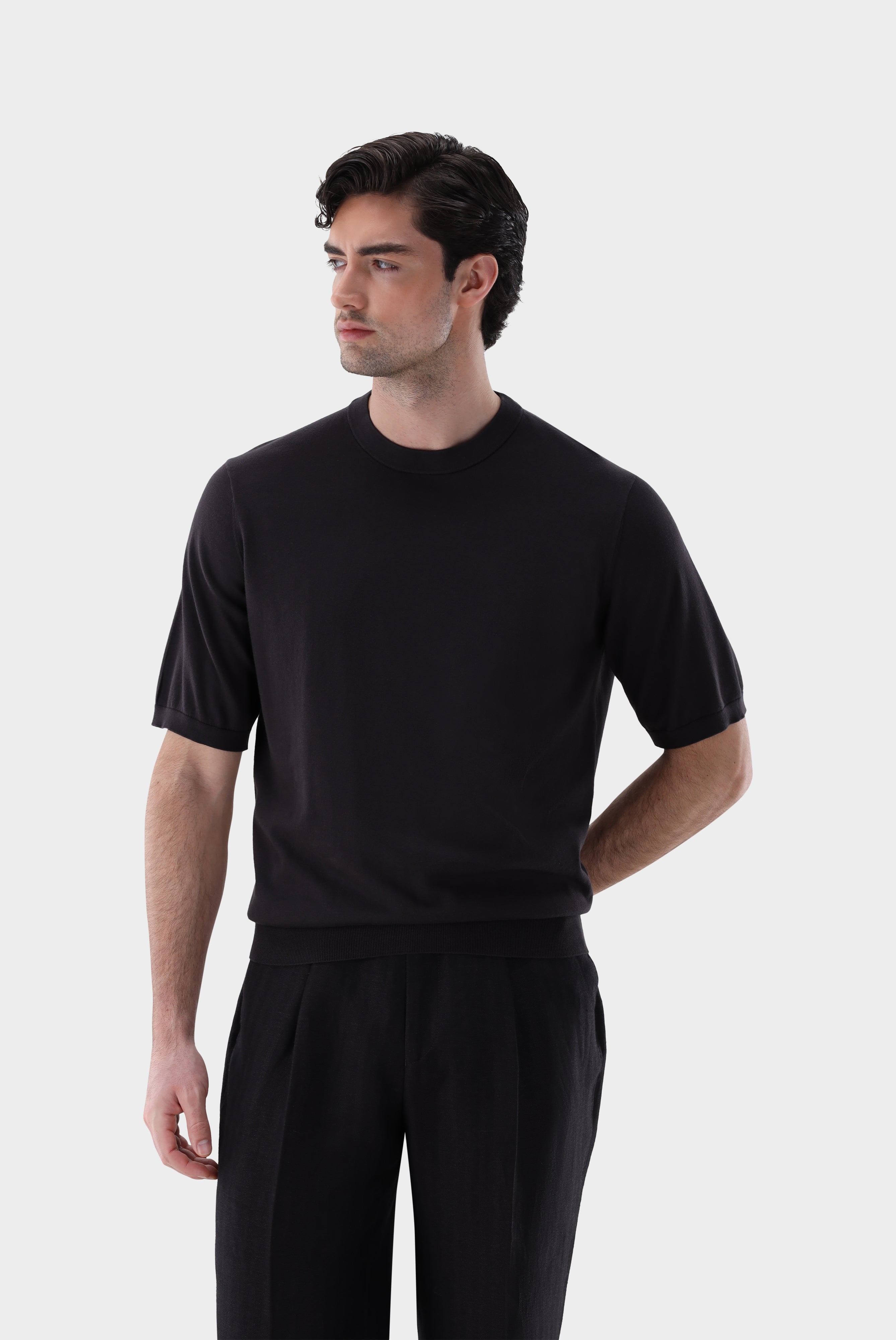 Strick T-Shirt | mit Baumwolle und Seide