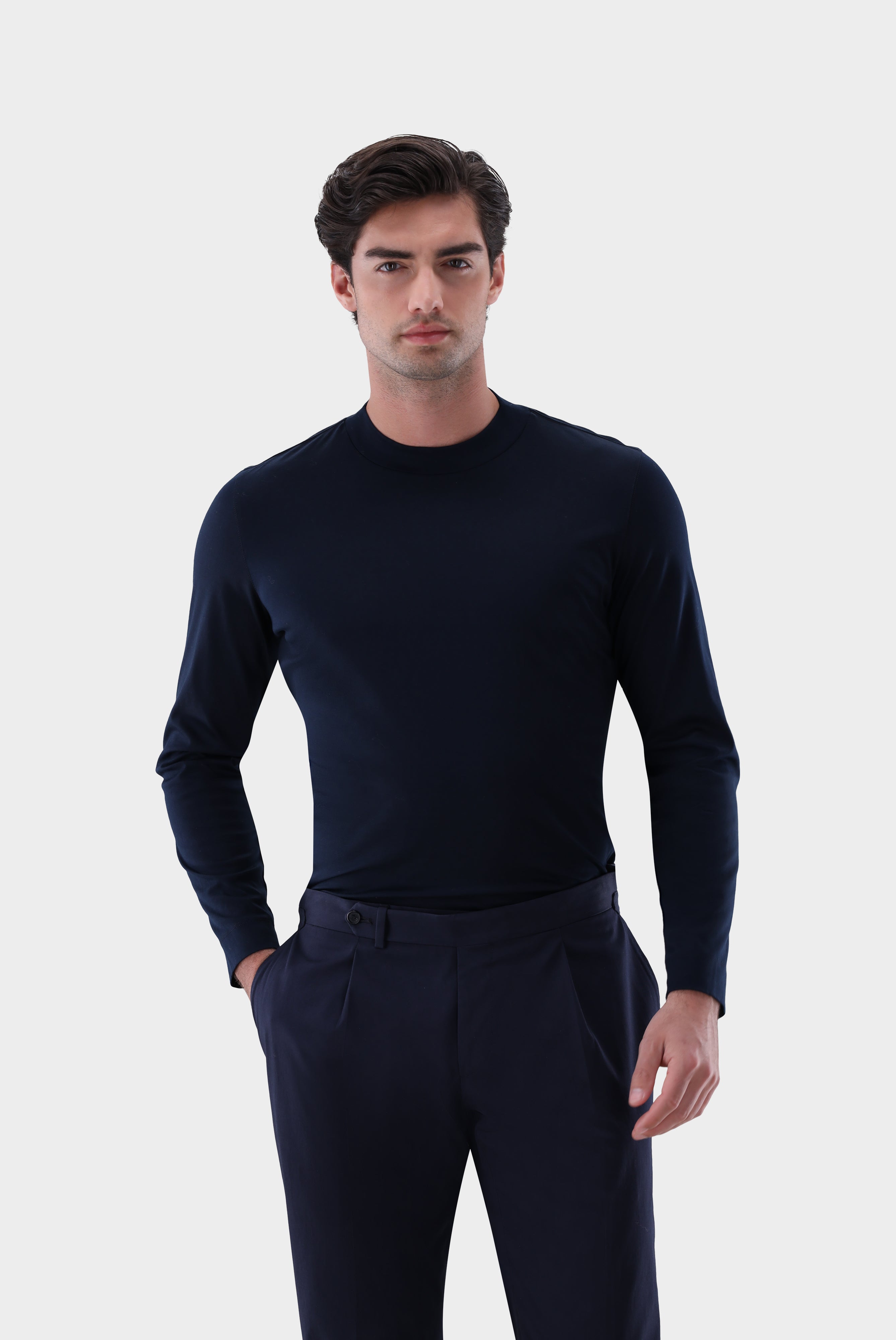 Stehkragenshirt | aus Swiss Cotton