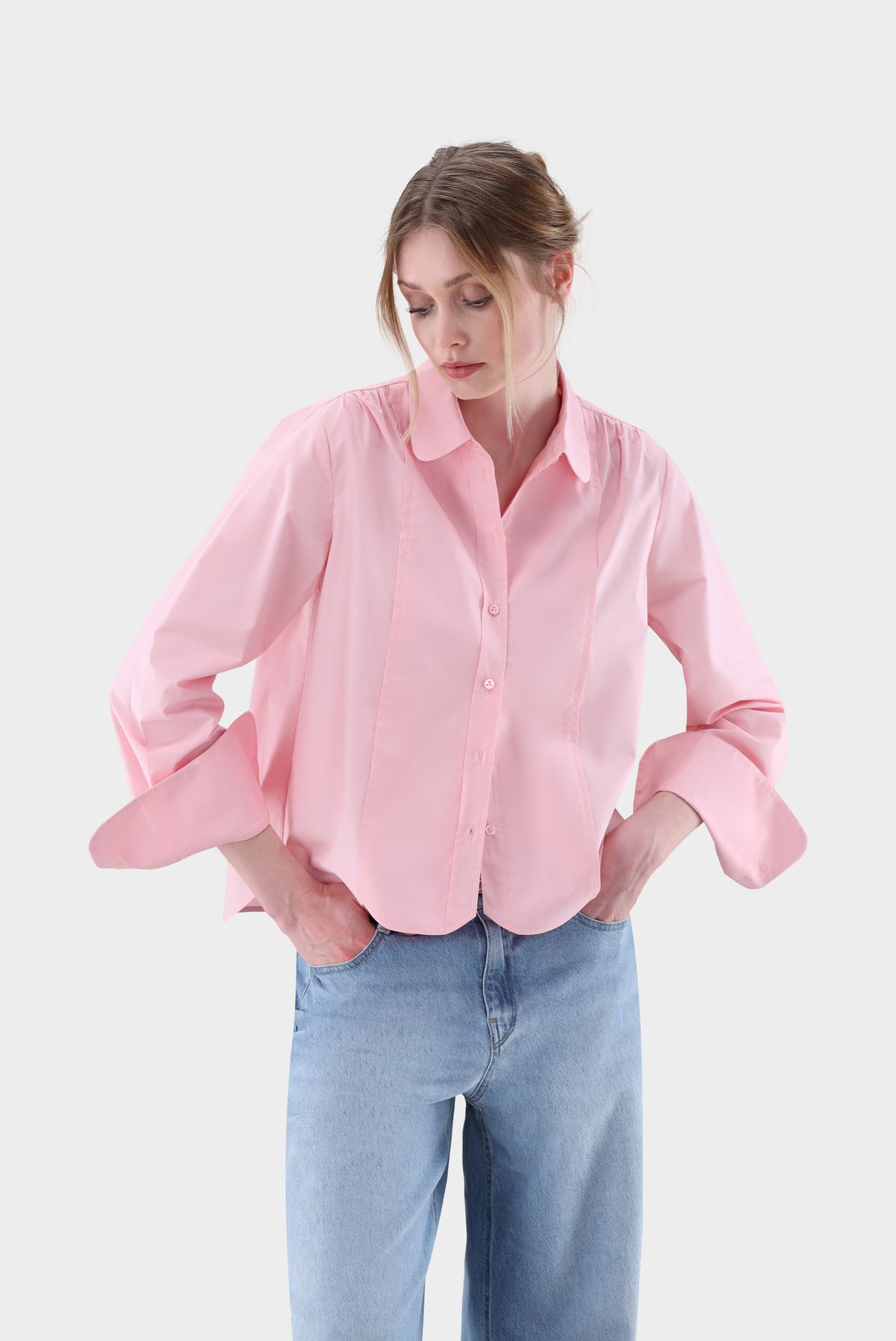 Bluse | gecropped und mit lockerer Passform-Hemden & Blusen-Van Laack-OUTLET-Rot/Rose-32-ARCHIVIST-ARCHIVE-SALE