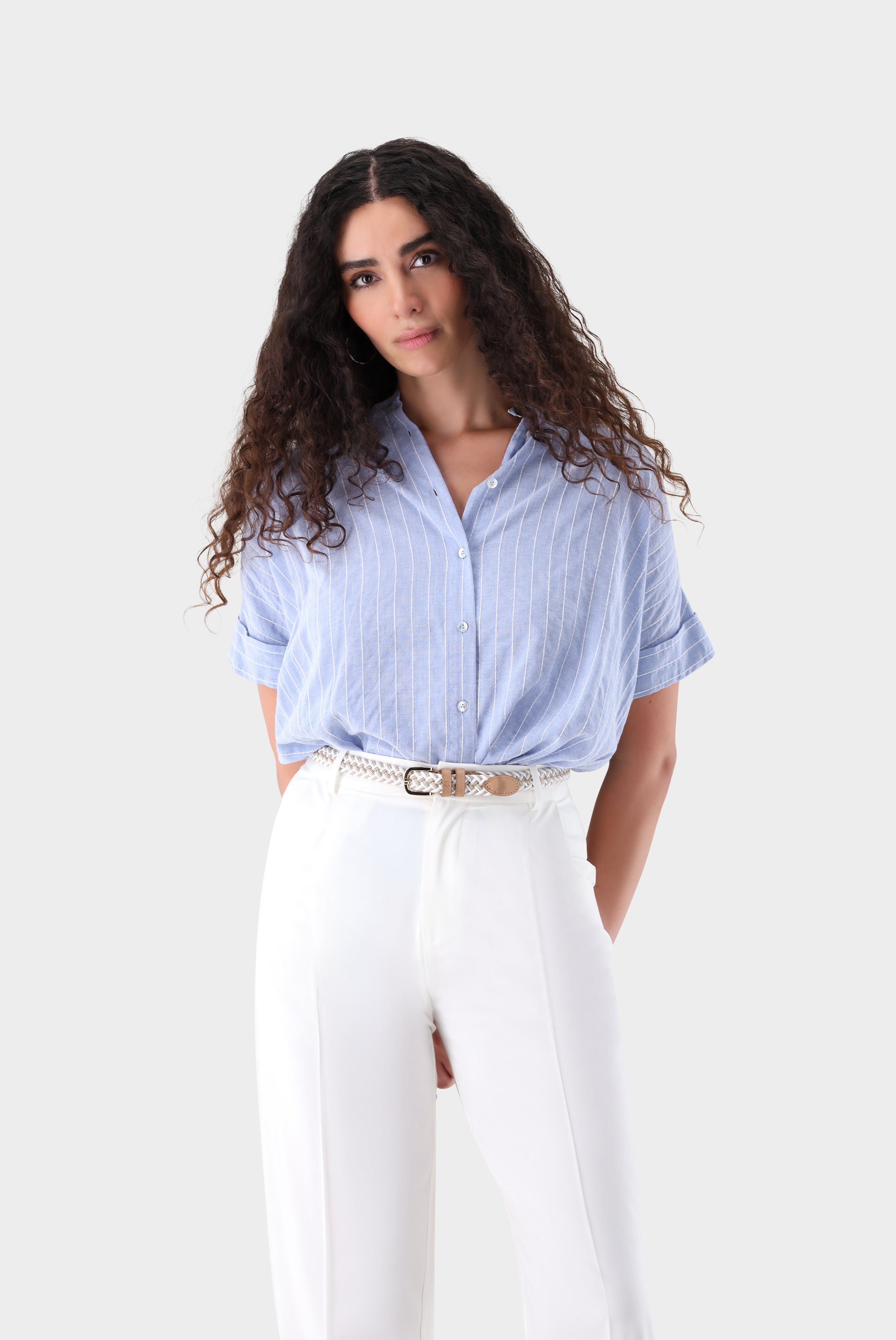 Kurzarm Hemdbluse | mit lockerem Schnitt
