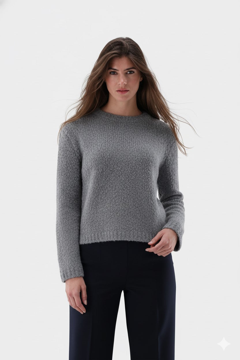 Rundhalspullover | aus Teddy-Strick-Strick & Pullover-Van Laack-OUTLET-Grau-XS-ARCHIVIST-ARCHIVE-SALE
