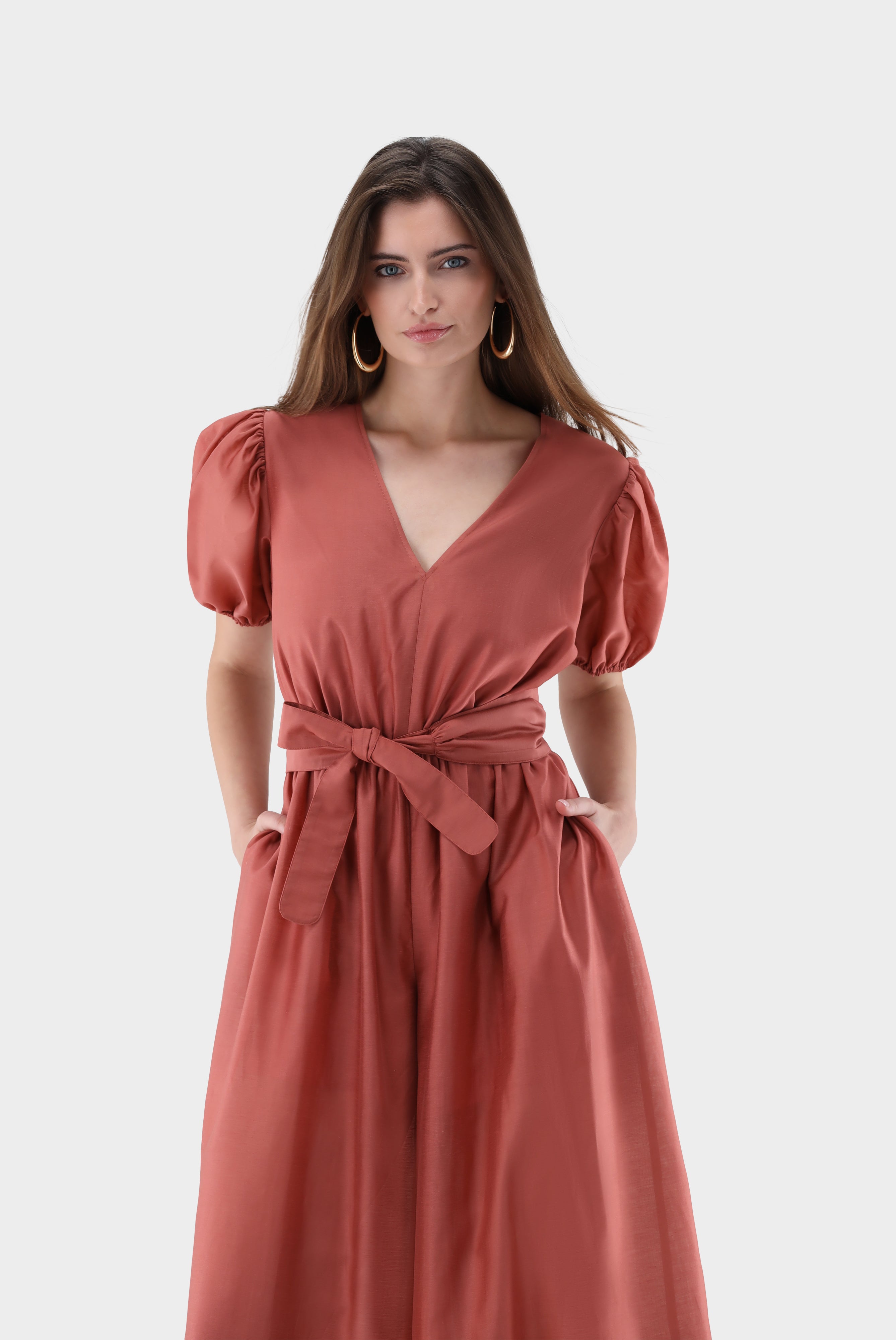Jumpsuit | mit Leinen und Tencel-UNDEFINIERT-Van Laack-OUTLET-Orange-36-ARCHIVIST-ARCHIVE-SALE