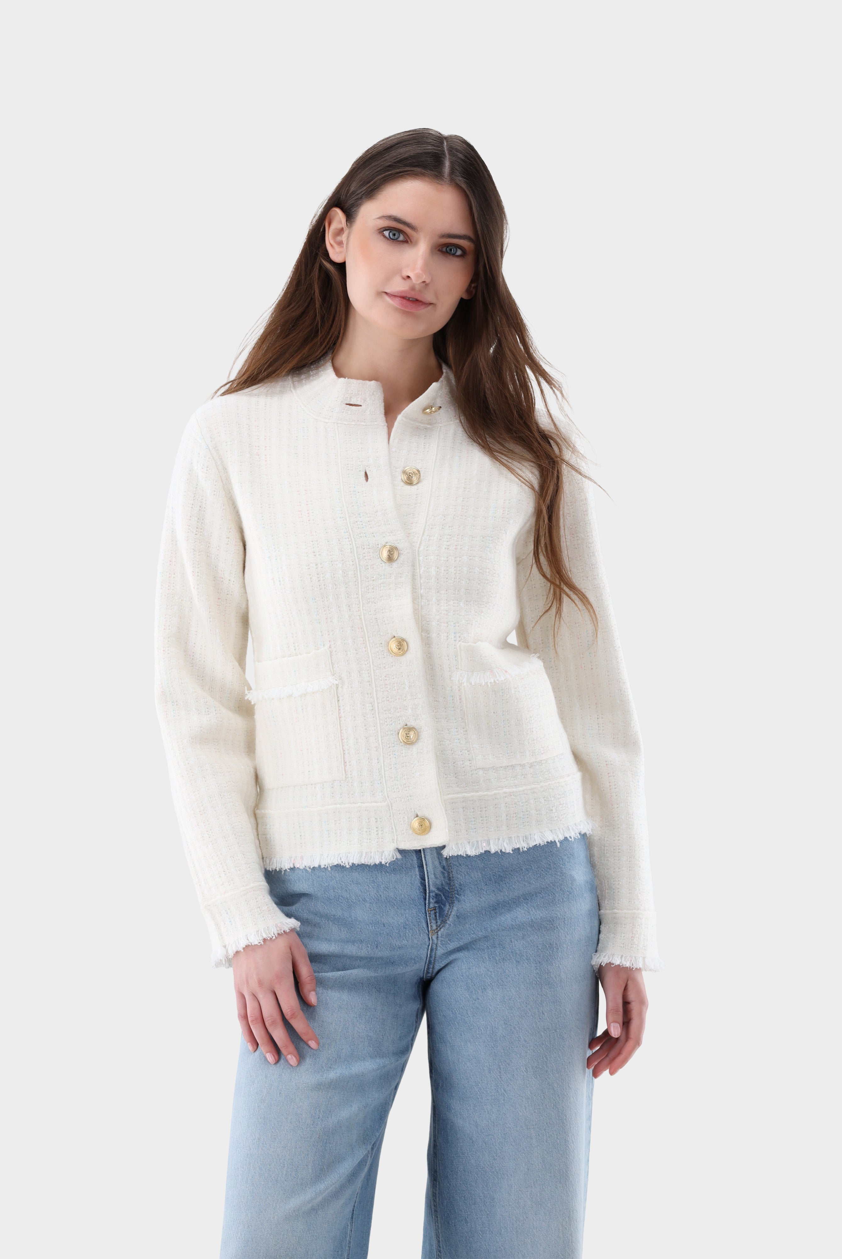 Blazer | gestrickt mit Tweed Optik