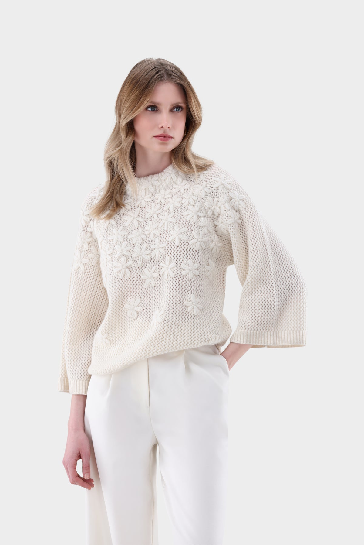 Pullover | mit 3D-Muster und Stehkragen-Strick & Pullover-Van Laack-OUTLET-Beige-S-ARCHIVIST-ARCHIVE-SALE