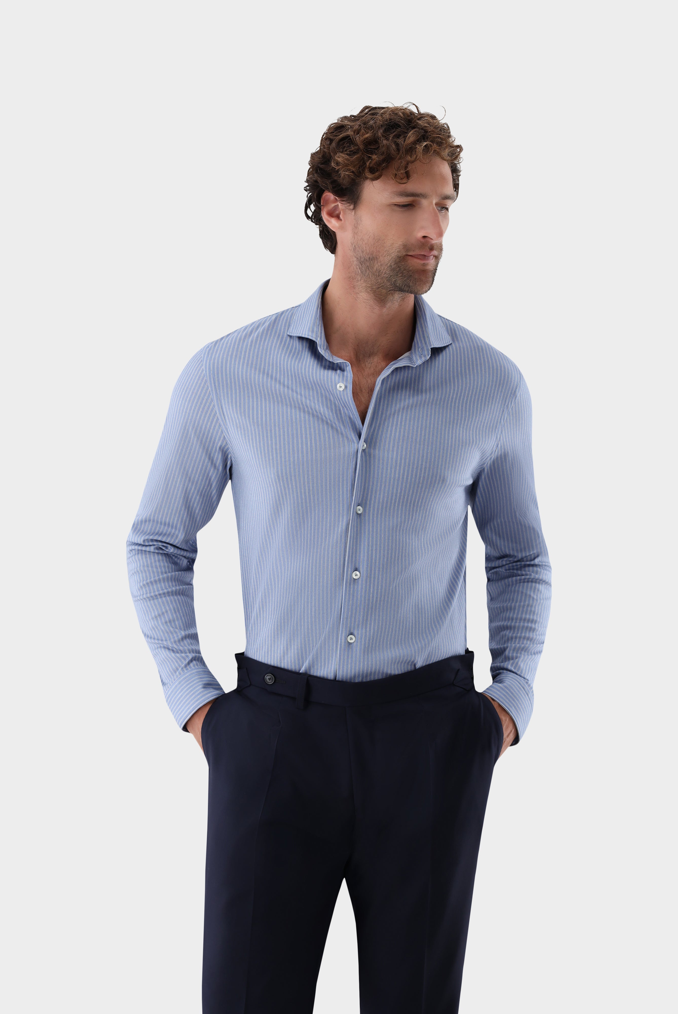 Jerseyhemd | mit Streifen Tailor Fit