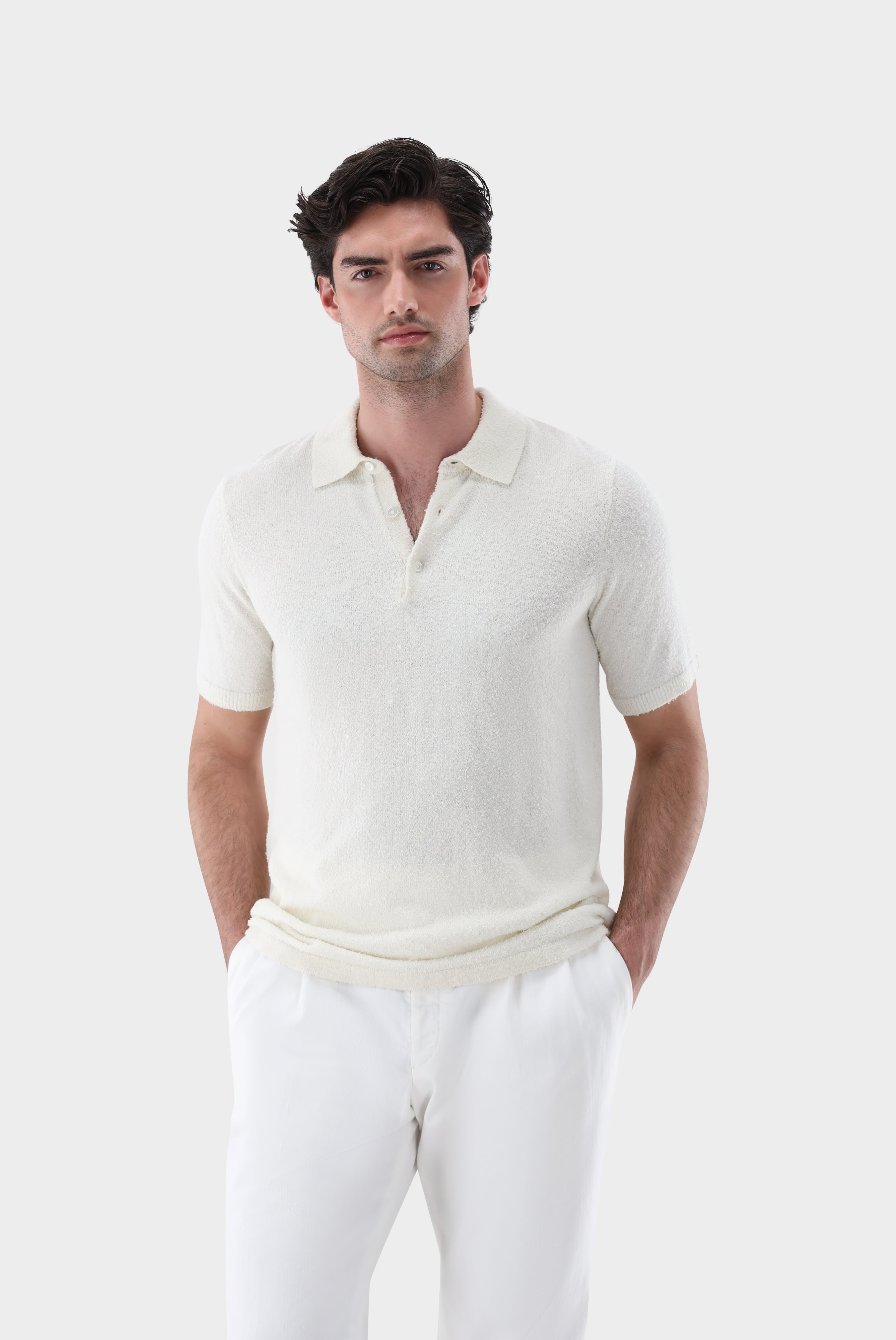 Poloshirt | aus Bouclé-Strick