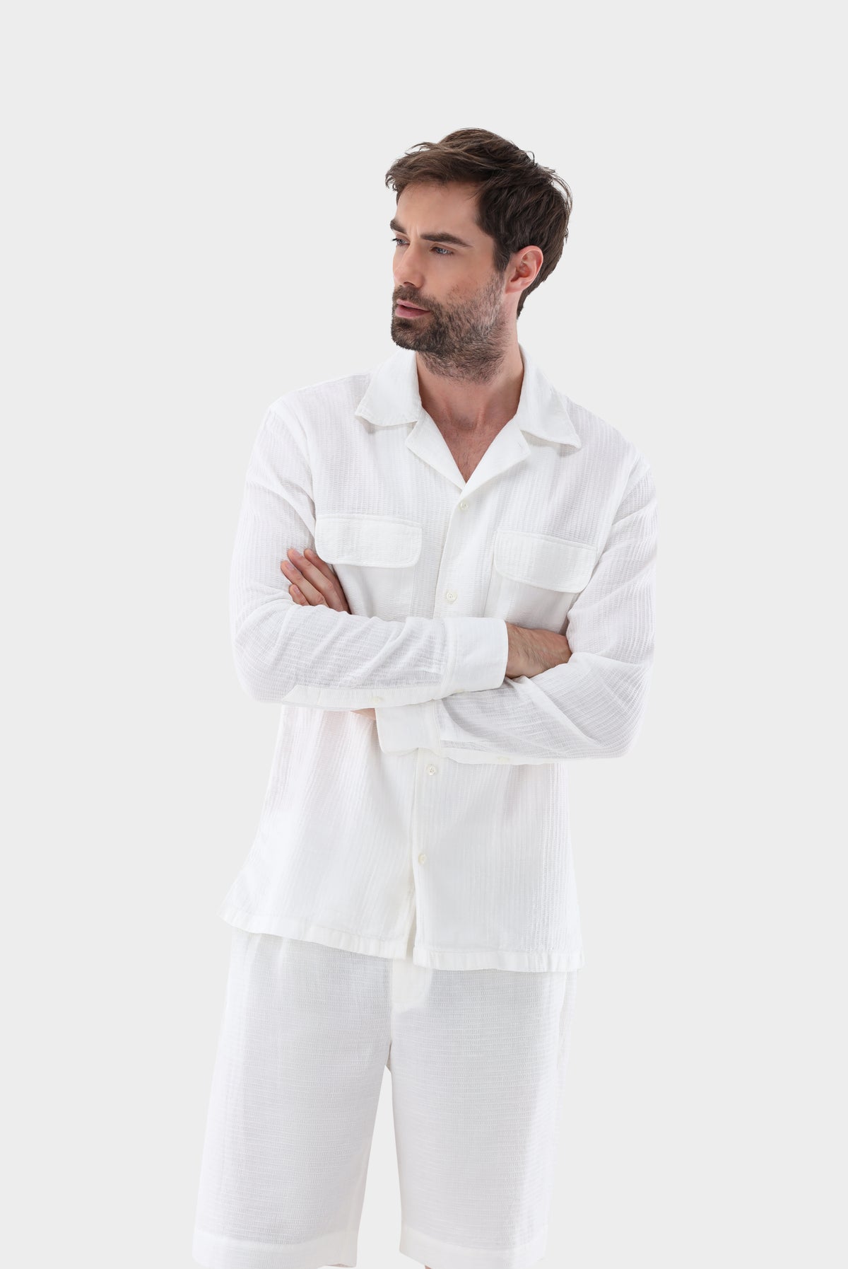 Hemdjacke | mit Reverskragen und Struktur
