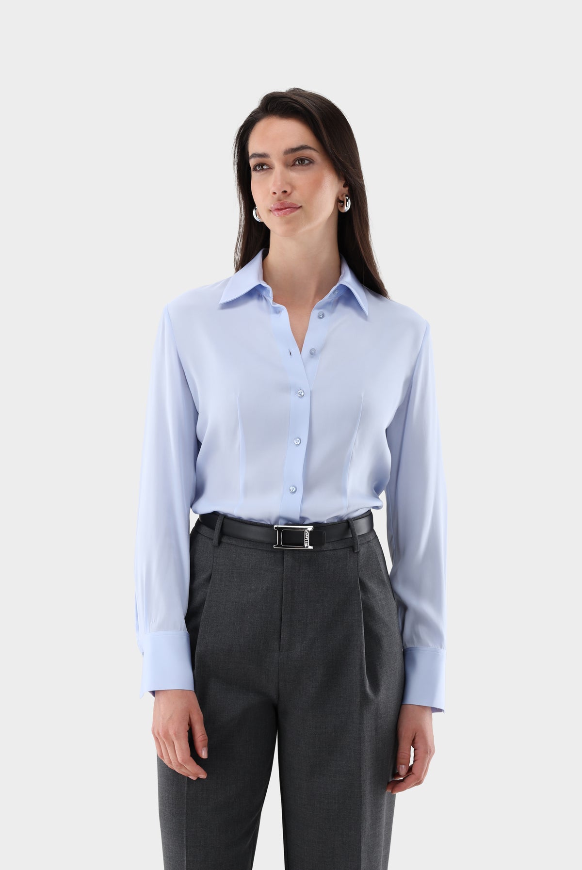 Hemdbluse | aus Seide mit Stretch