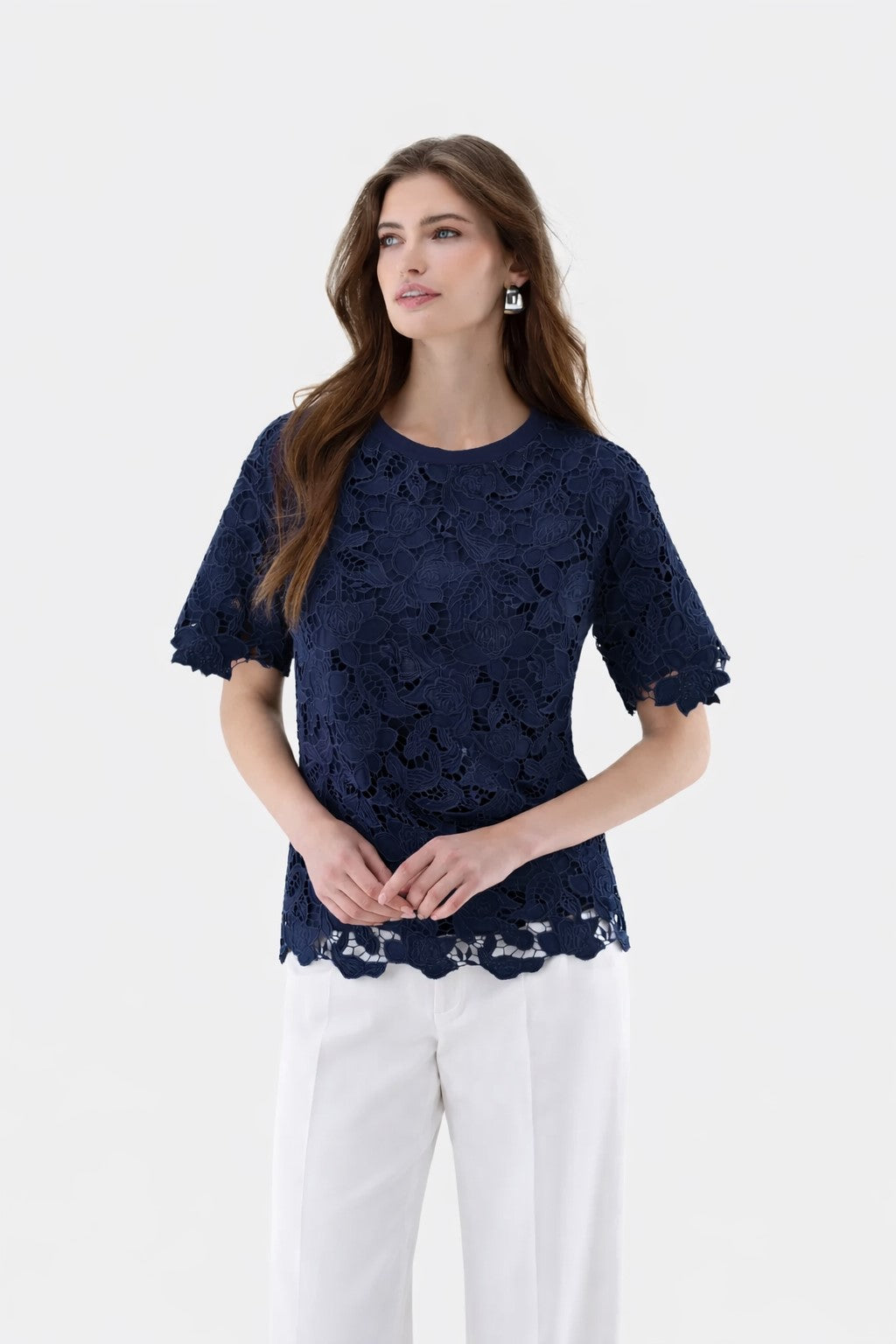 T-Shirt aus Spitze | locker geschnitten