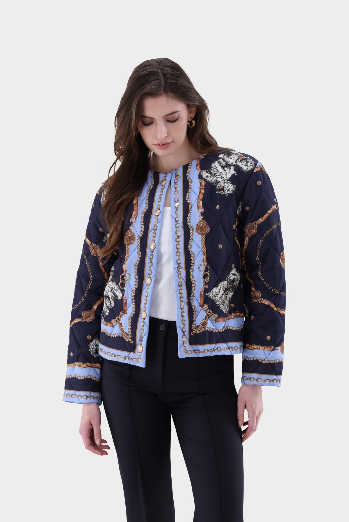 Steppjacke | mit platziertem Druck-Jacken & Mäntel-Van Laack-OUTLET-Blau-36-ARCHIVIST-ARCHIVE-SALE