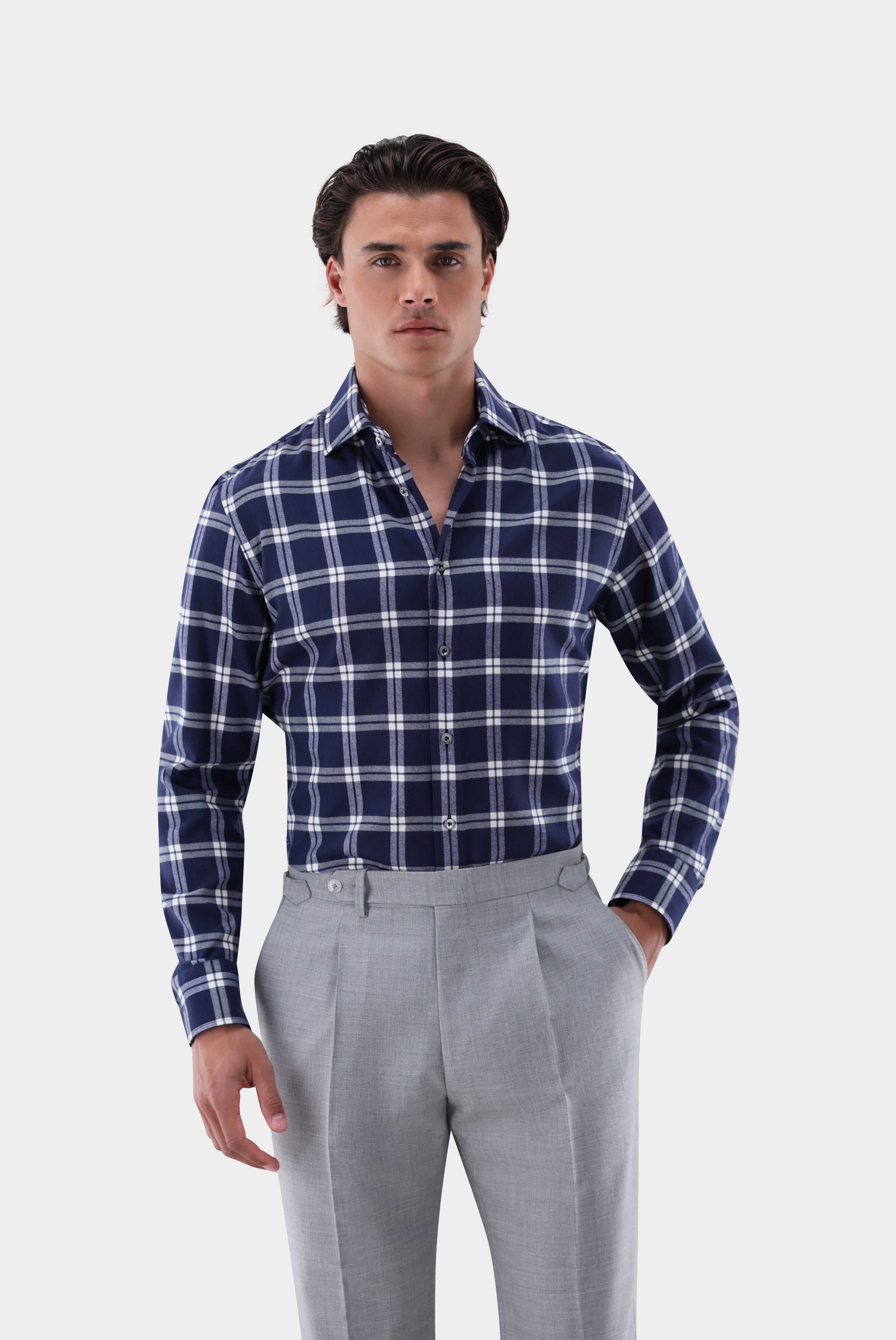 Flanellhemd | kariert Tailor Fit