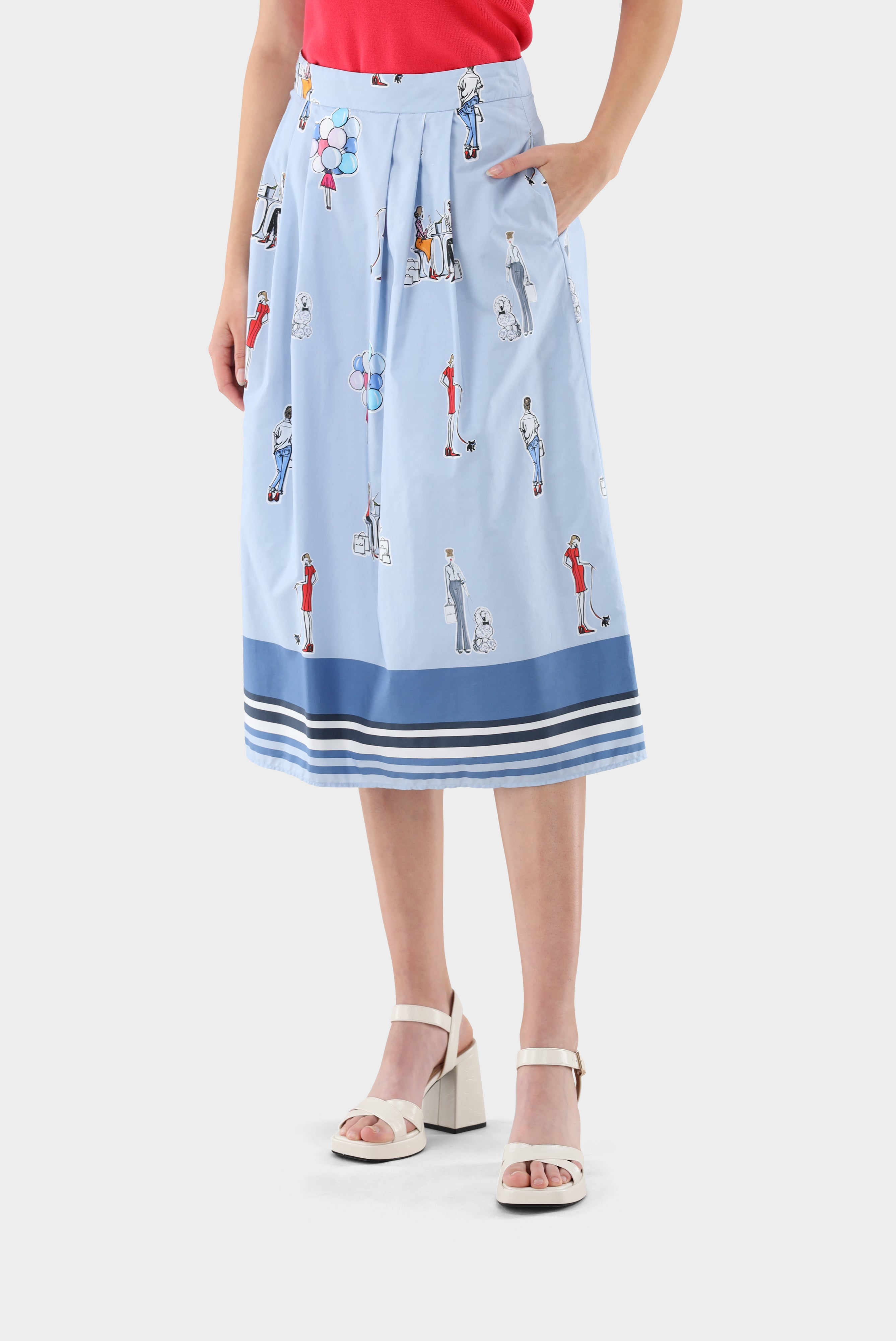 Van Laack-Rock | aus Baumwolle mit Druck-Kleider & Röcke-Black-Deal-Outlet-by-ARCHIVIST