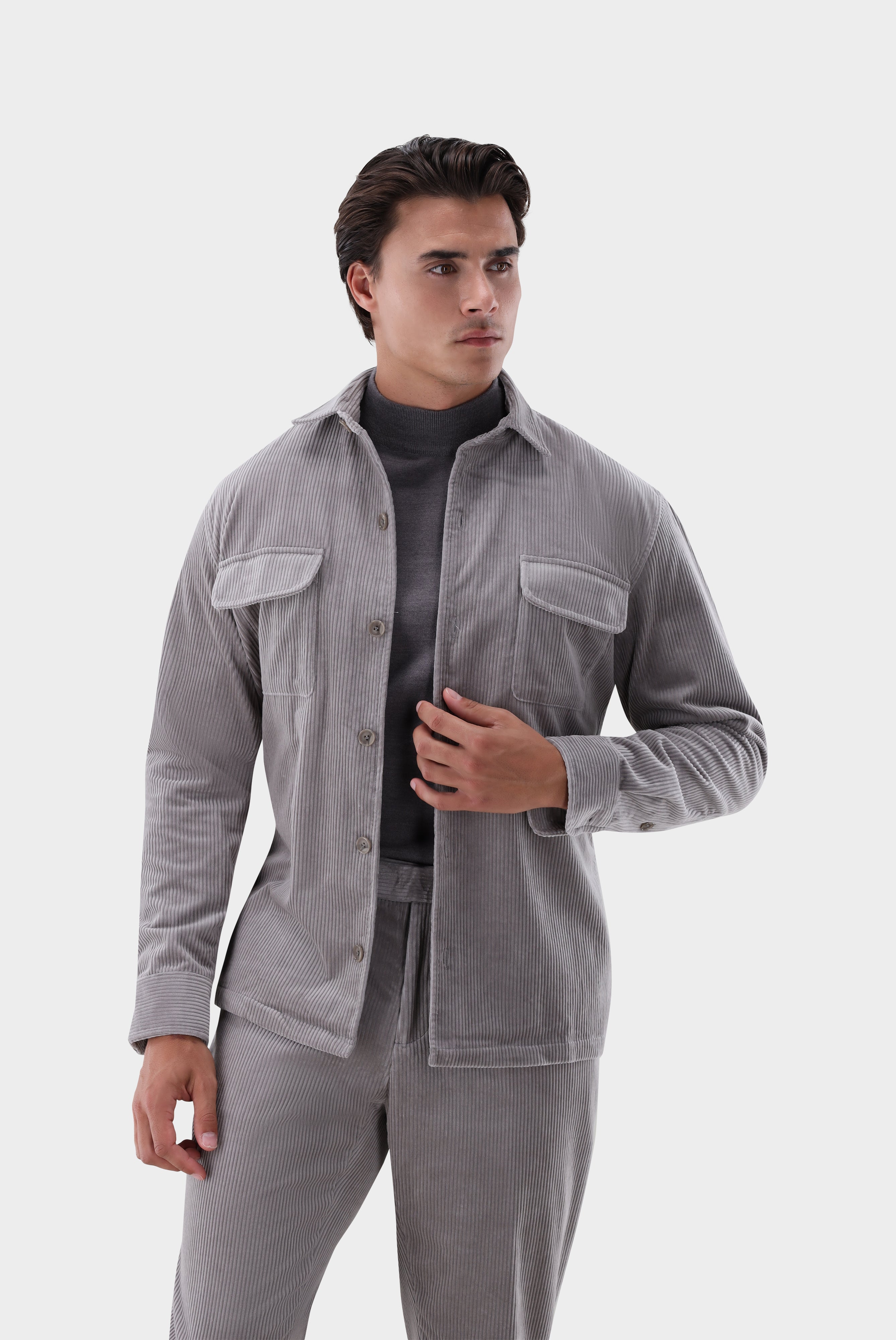 Overshirt | aus weichem Breitcord-Hemden & Blusen-Van Laack-OUTLET-Grau-S-ARCHIVIST-ARCHIVE-SALE