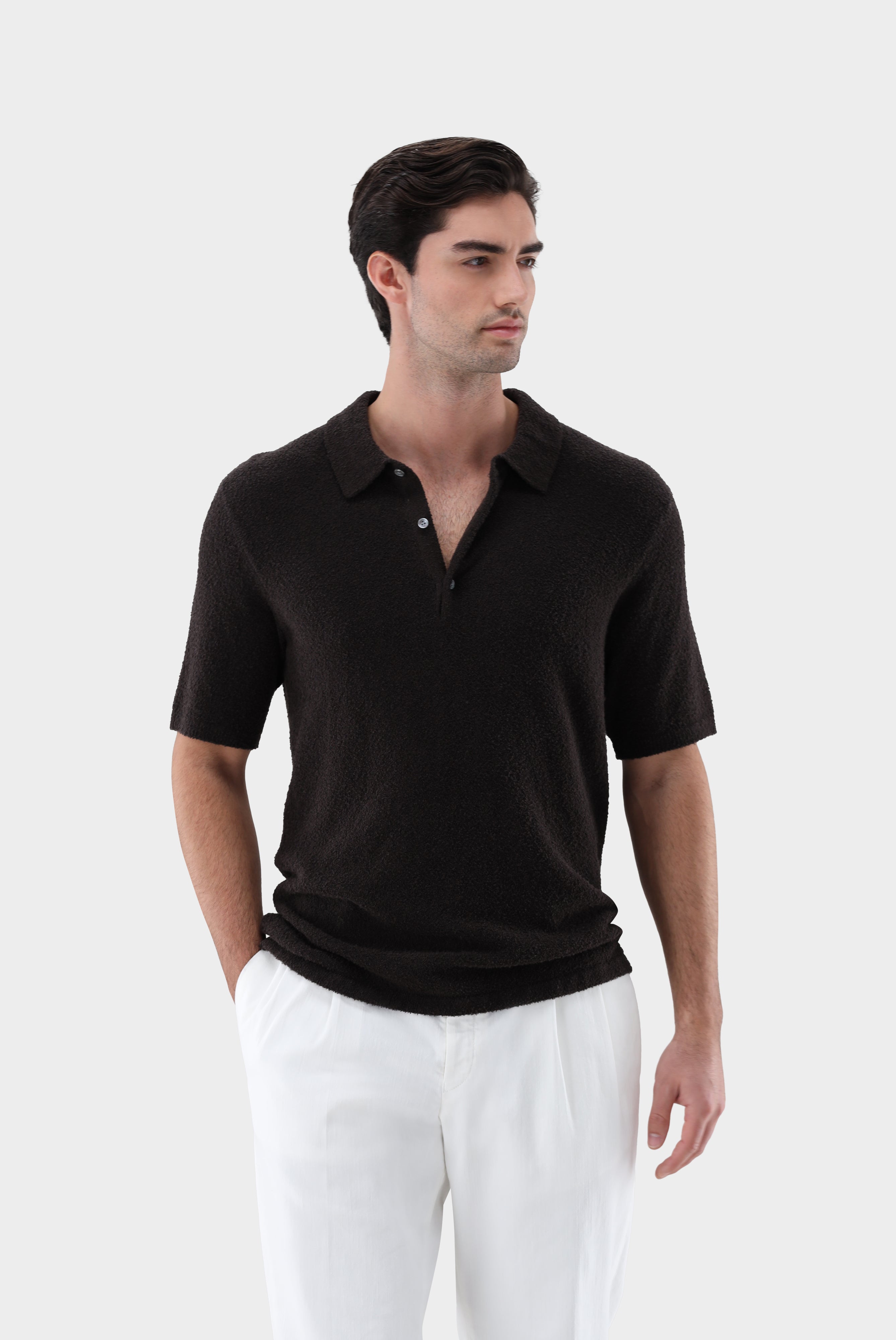 Poloshirt | aus Bouclé-Strick