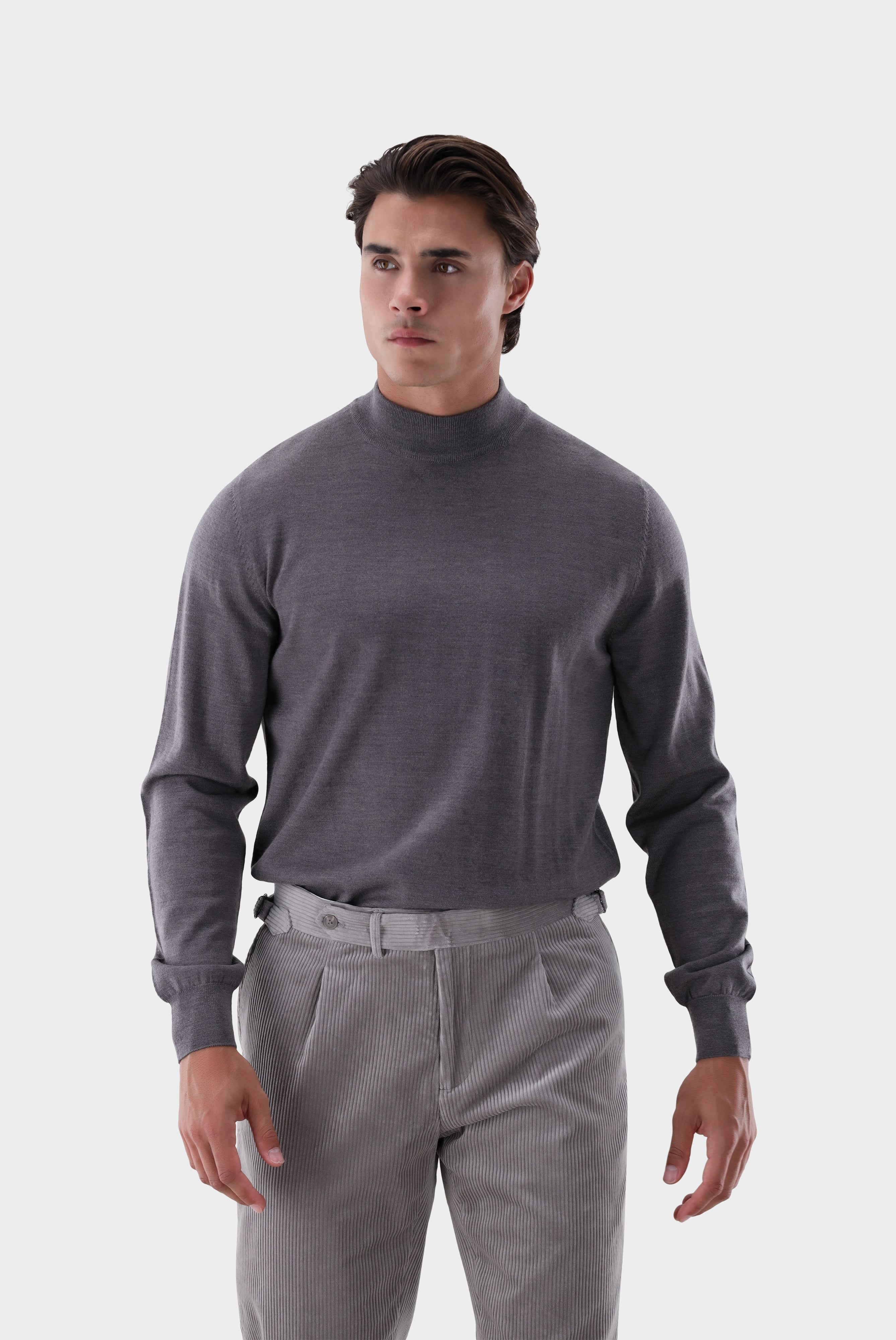 Van Laack-Stehkragenpullover | aus merzerisierter Merinowolle-Strick & Pullover-Black-Deal-Outlet-by-ARCHIVIST
