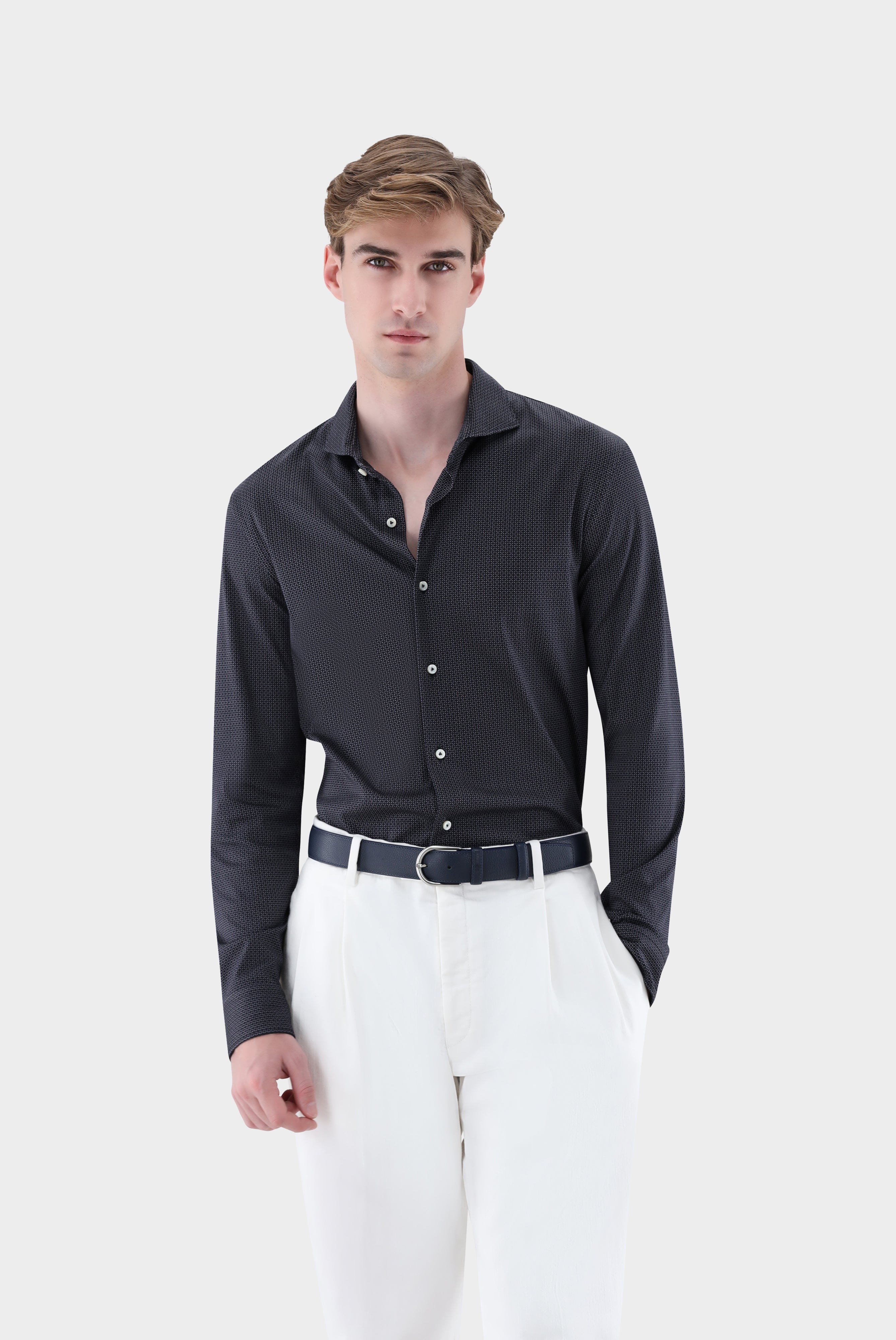 Jerseyhemd | mit Mikro-Druck Tailor Fit