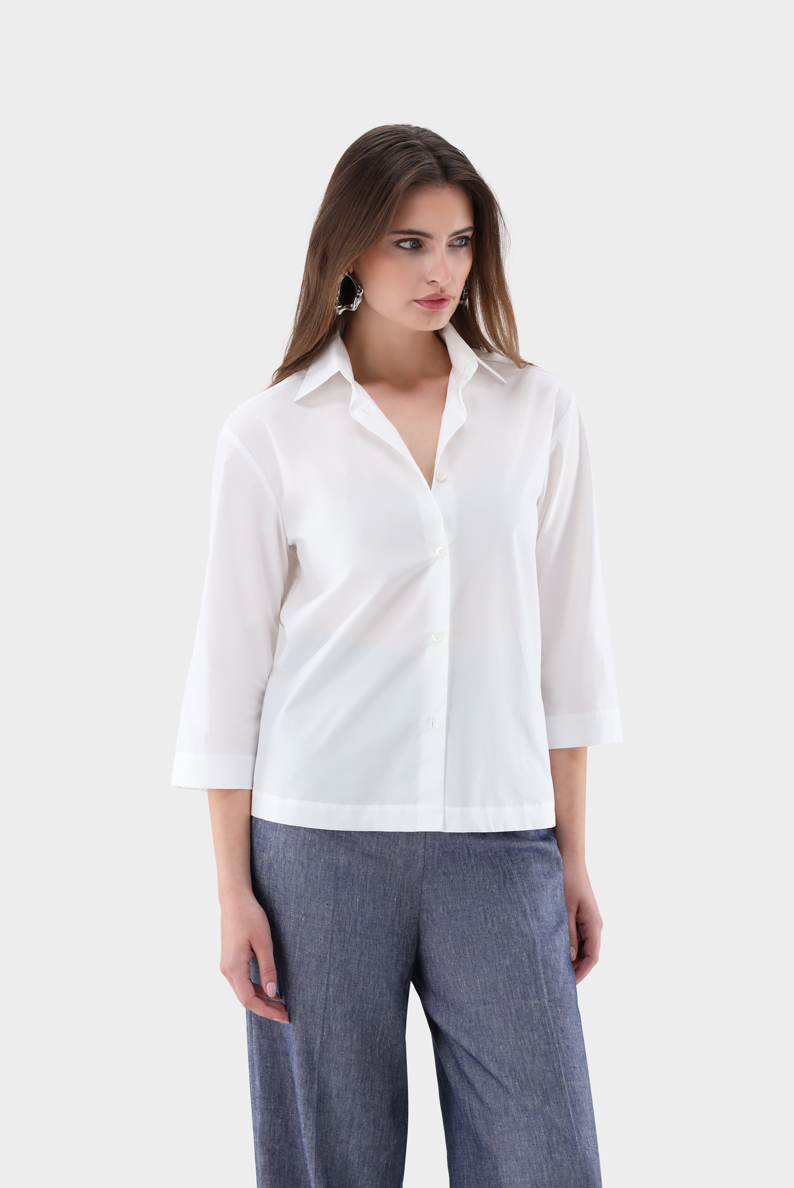 Hemdbluse Boxy Fit | aus Baumwoll-Popeline