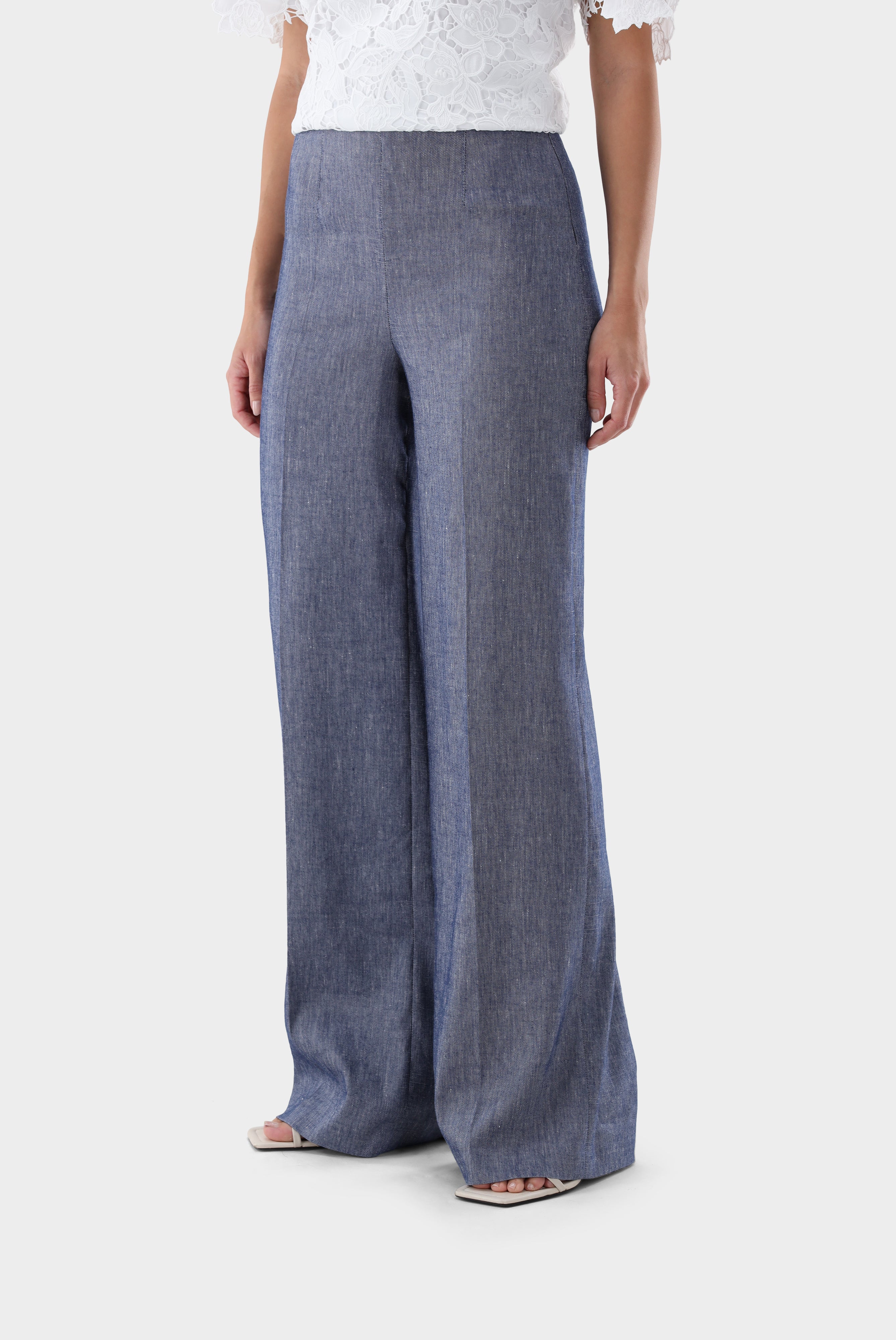 Weite Hose | mit Leinen und Viskose-Hosen-Van Laack-OUTLET-dunkelblau-36-ARCHIVIST-ARCHIVE-SALE