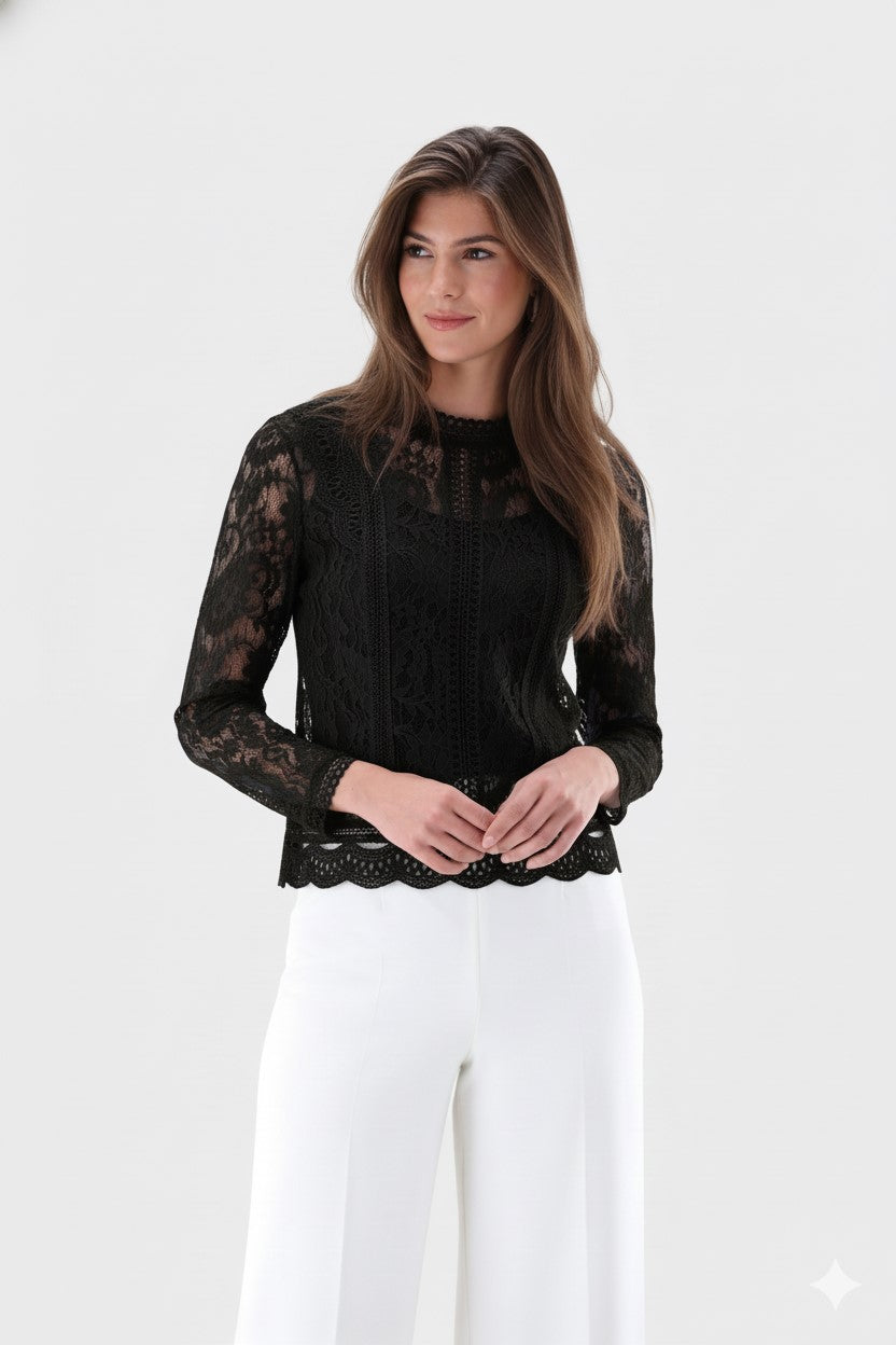 Top | aus Spitze-Hemden & Blusen-Van Laack-OUTLET-schwarz-34-ARCHIVIST-ARCHIVE-SALE