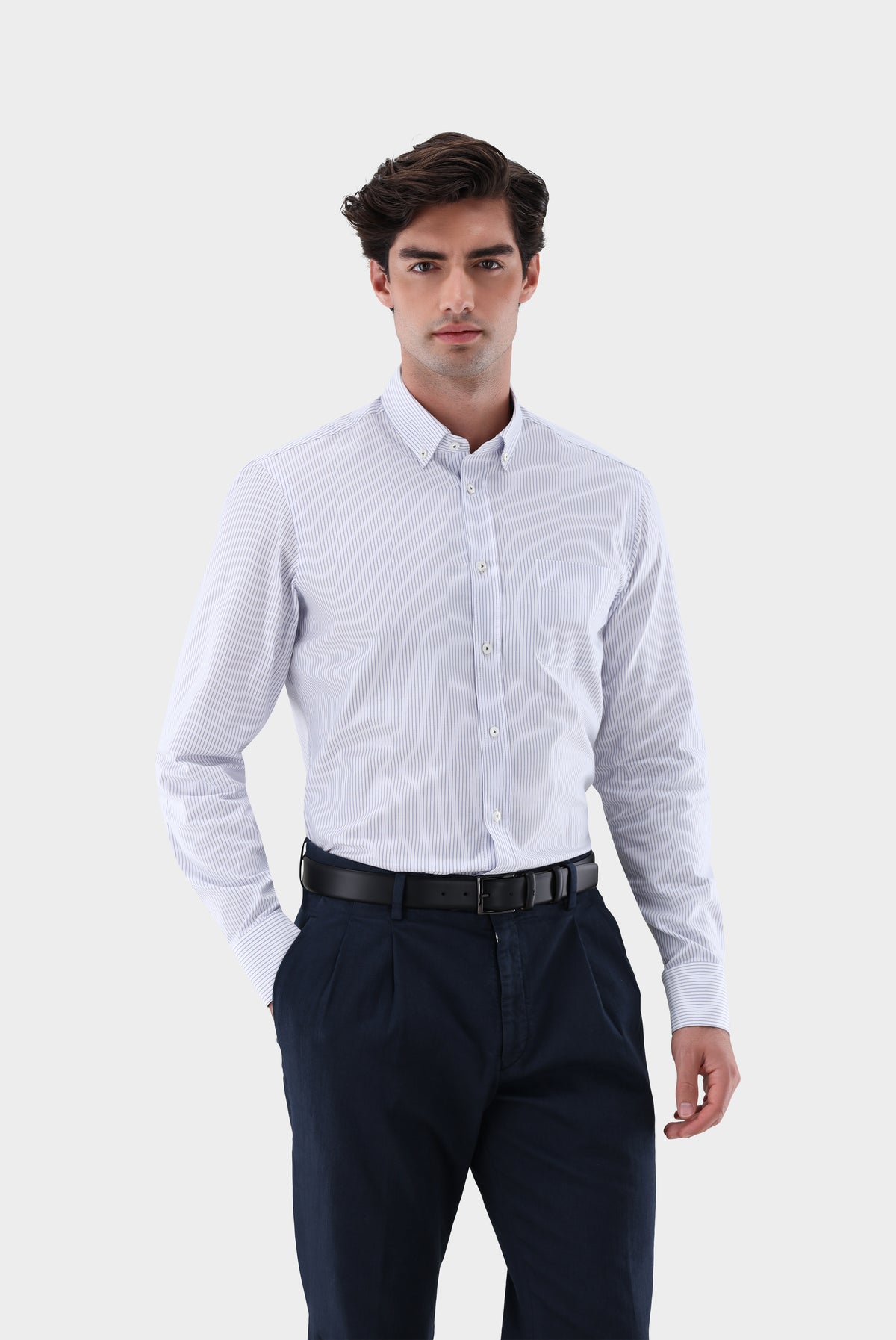 Van Laack Dobby-Hemd | mit Button Down Kragen Comfort Fit, Hemden & Blusen