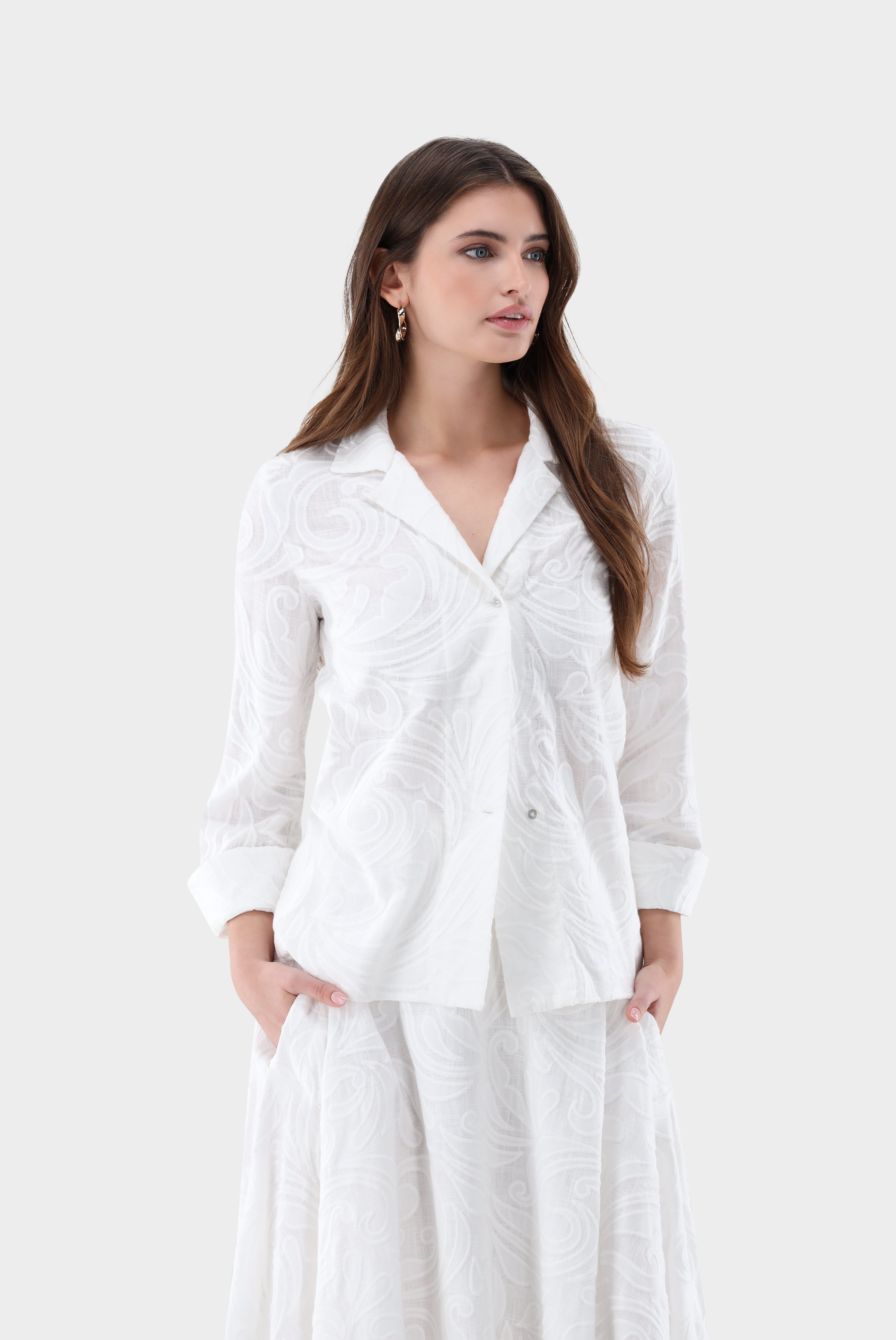 Bluse | mit 3D-Stickerei