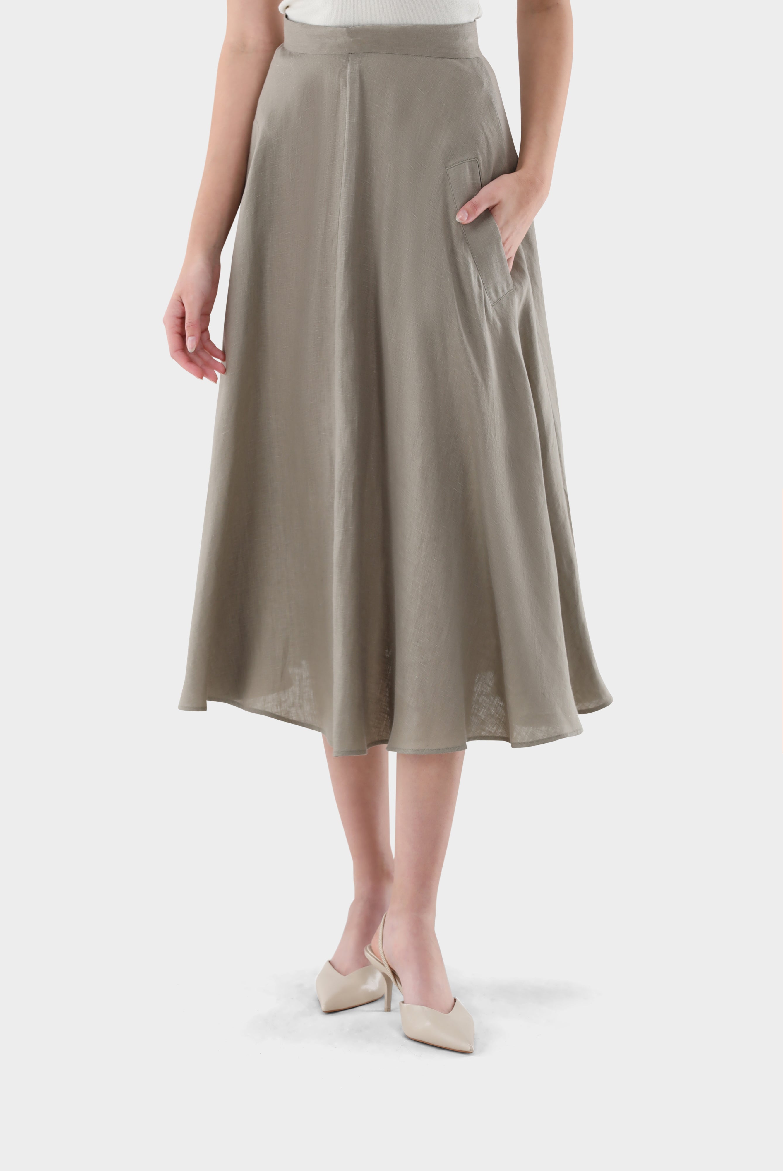 Van Laack-Midi-Rock | aus leinen-Kleider & Röcke-Black-Deal-Outlet-by-ARCHIVIST