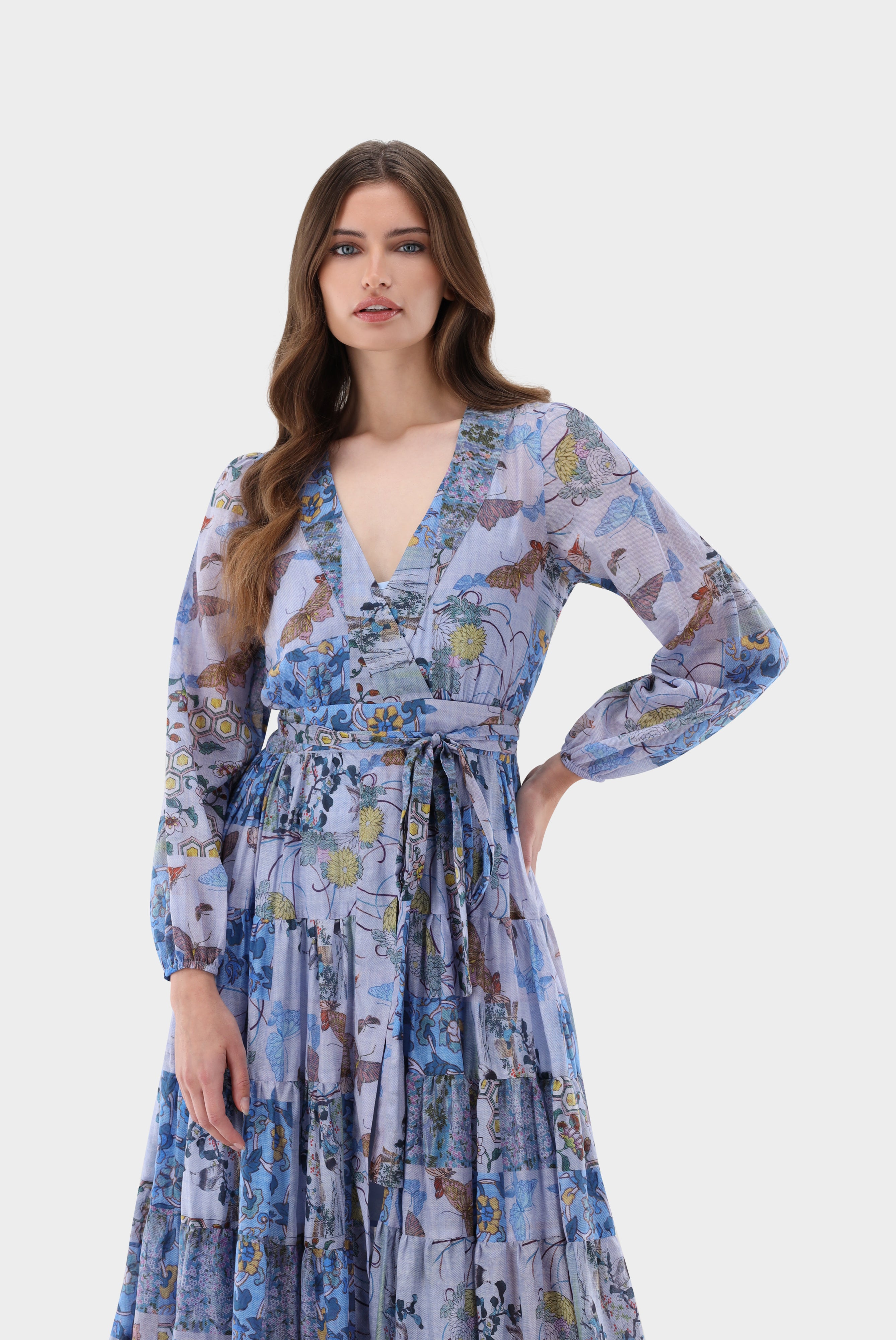 Van Laack-Midi-Wickelkleid | mit Puffärmeln-Kleider & Röcke-Black-Deal-Outlet-by-ARCHIVIST