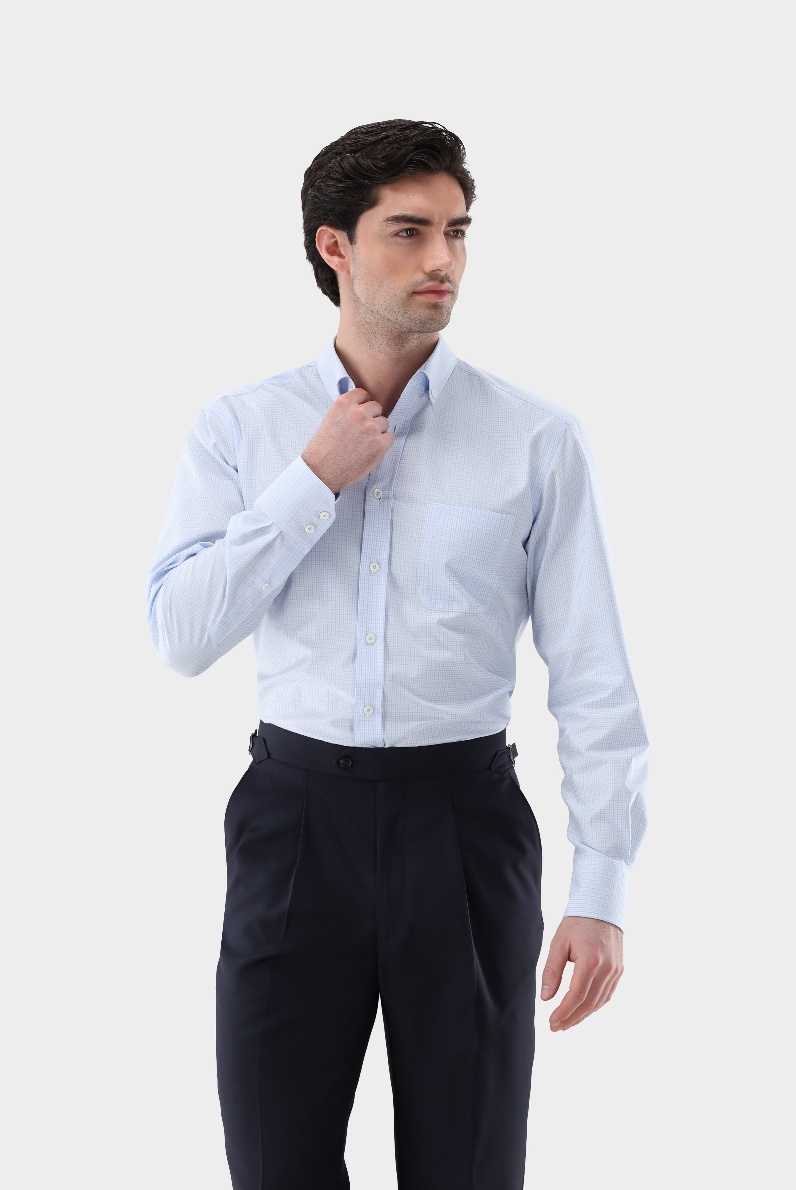 Kariertes Button-Hemd | aus bügelfreiem Twill
