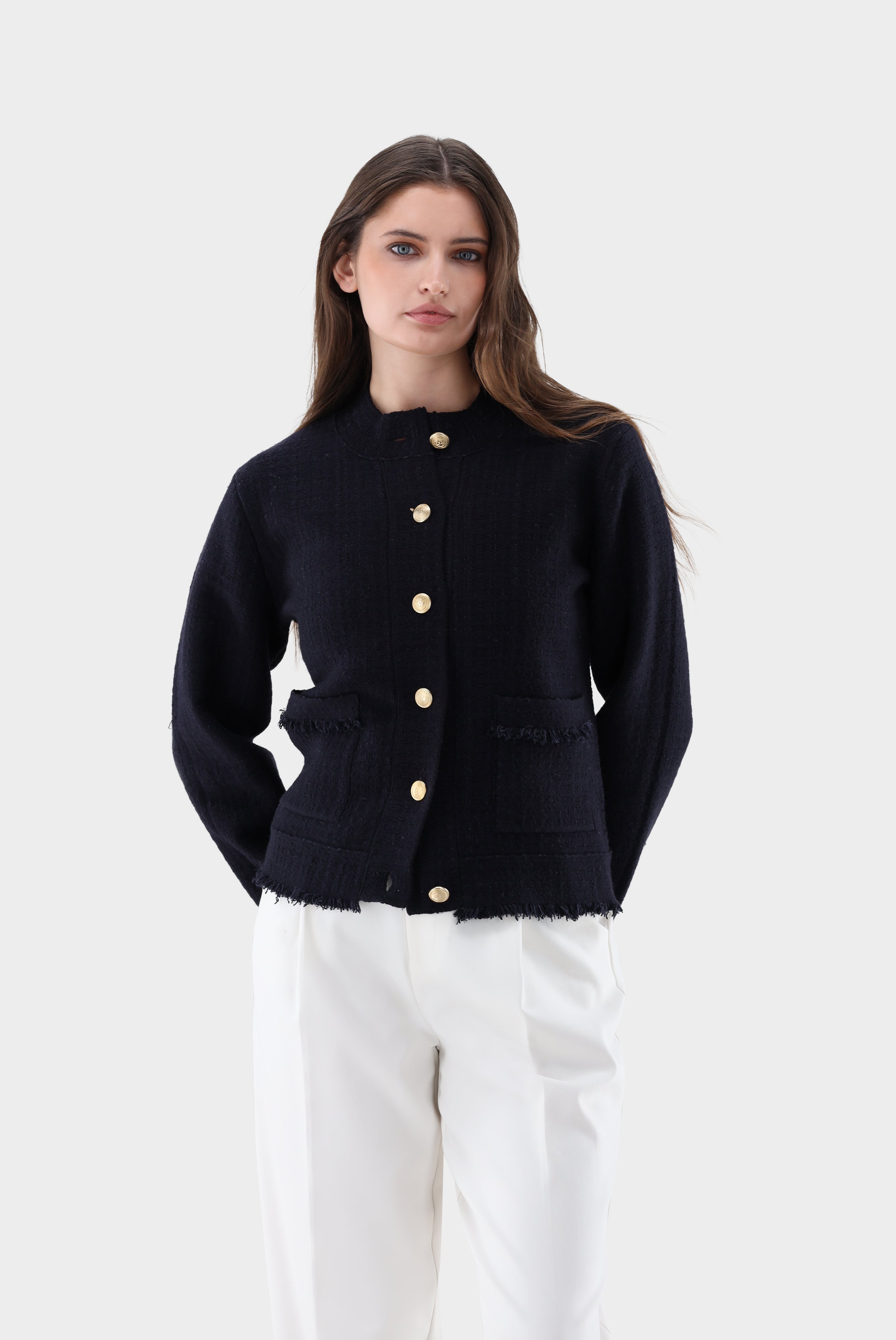 Blazer | gestrickt mit Tweed Optik
