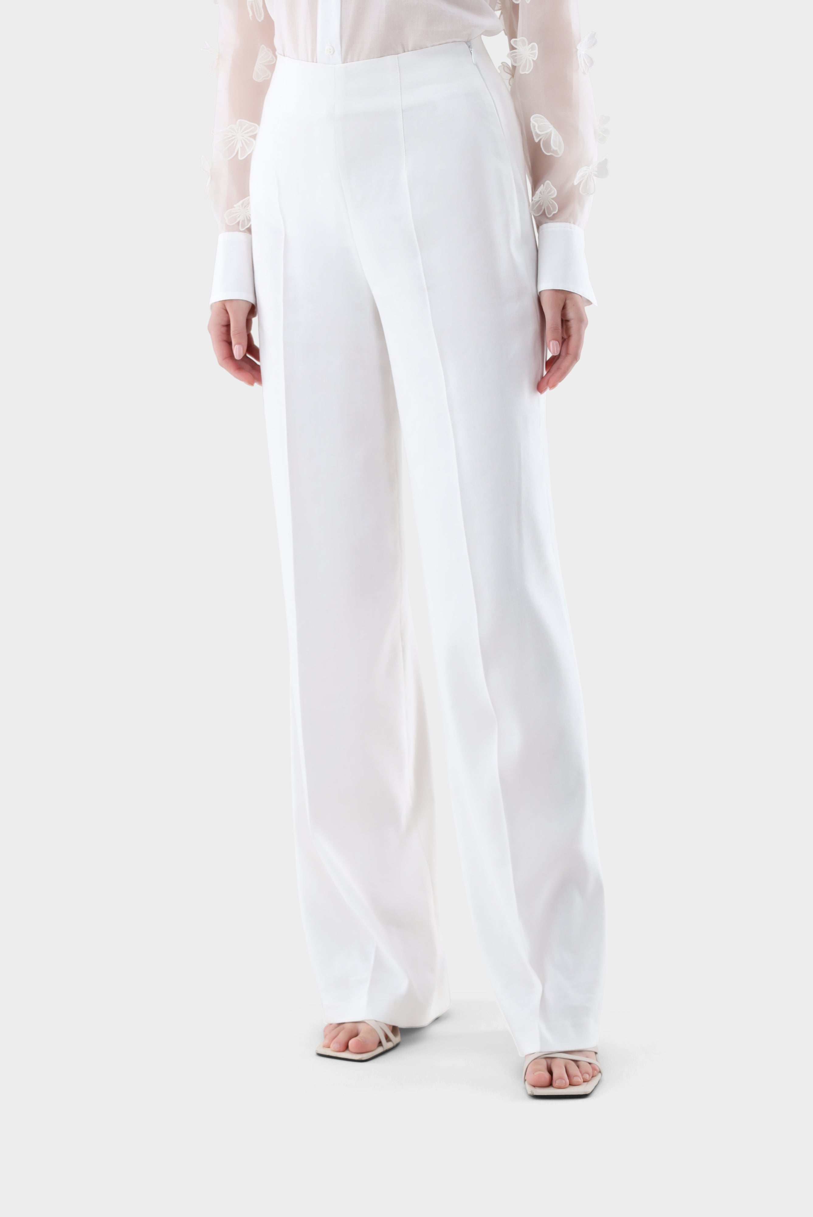 Weite Hose | mit Leinen und Viskose-Hosen-Van Laack-OUTLET-Beige-36-ARCHIVIST-ARCHIVE-SALE