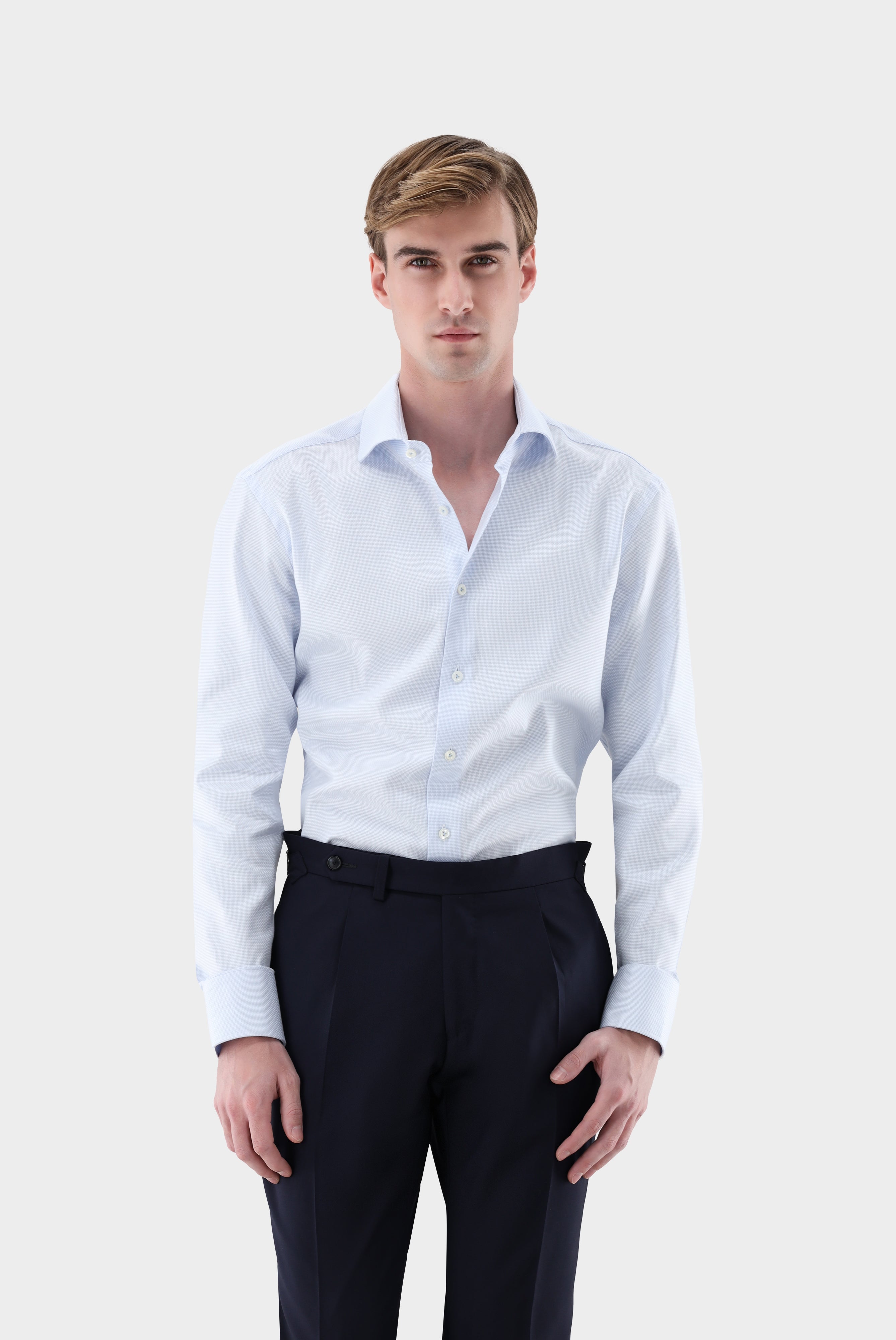 Natté Hemd | mit Haifischkragen Slim Fit