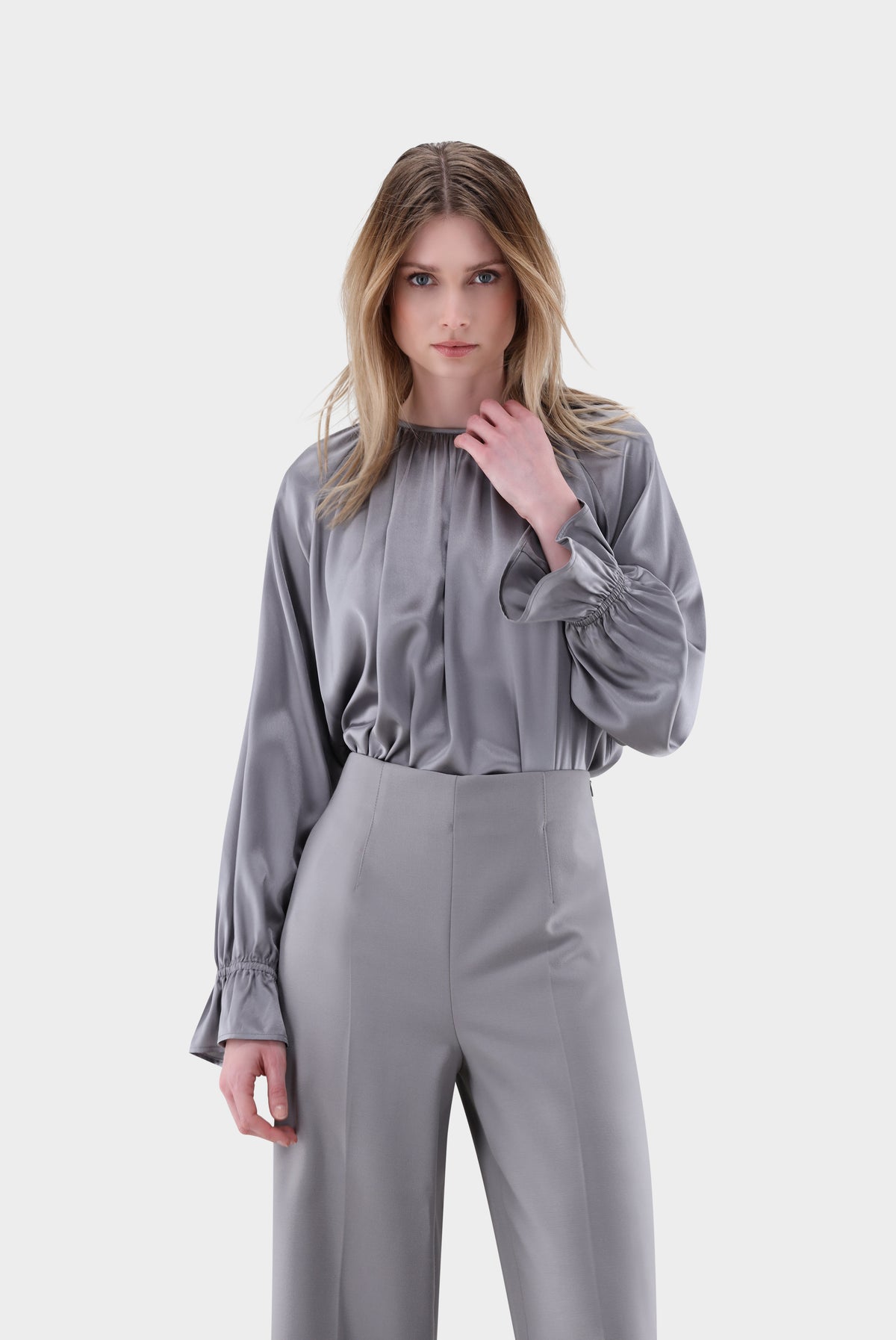Schlupfbluse | aus Seide-Hemden & Blusen-Van Laack-OUTLET-Grau-36-ARCHIVIST-ARCHIVE-SALE