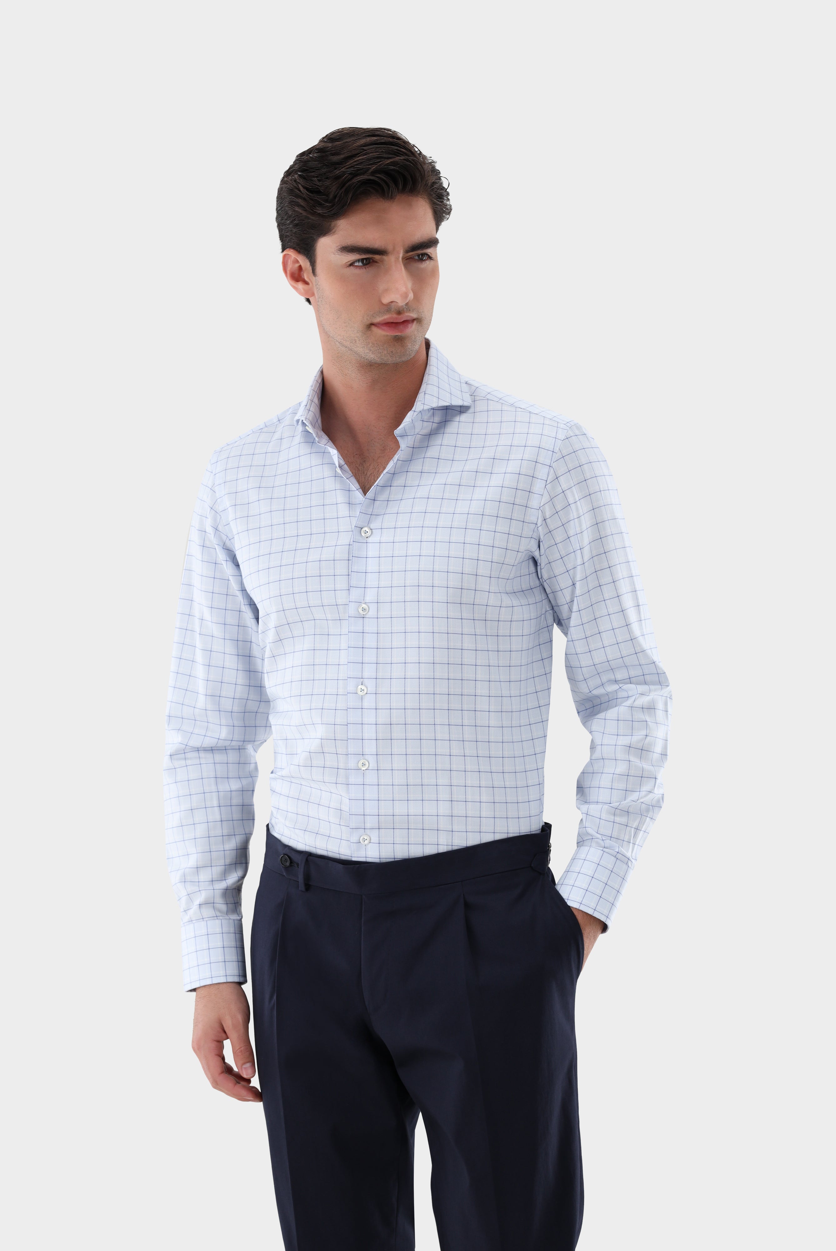 Businesshemd | Kariertes aus Twill Tailor Fit-Hemden & Blusen-Van Laack-OUTLET-Blau blau-37-ARCHIVIST-ARCHIVE-SALE