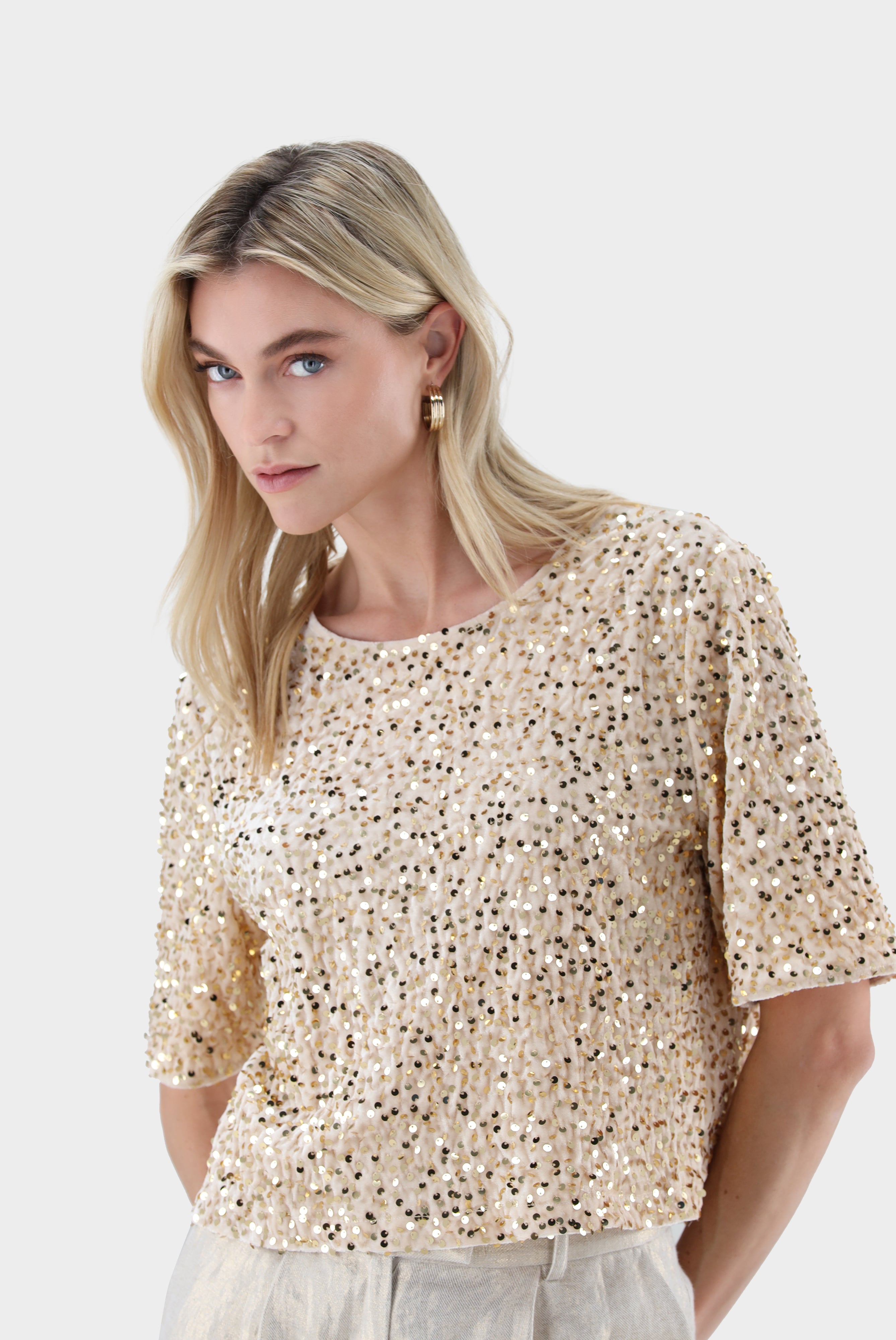 Top | mit Pailletten-Hemden & Blusen-Van Laack-OUTLET-ARCHIVIST-ARCHIVE-SALE