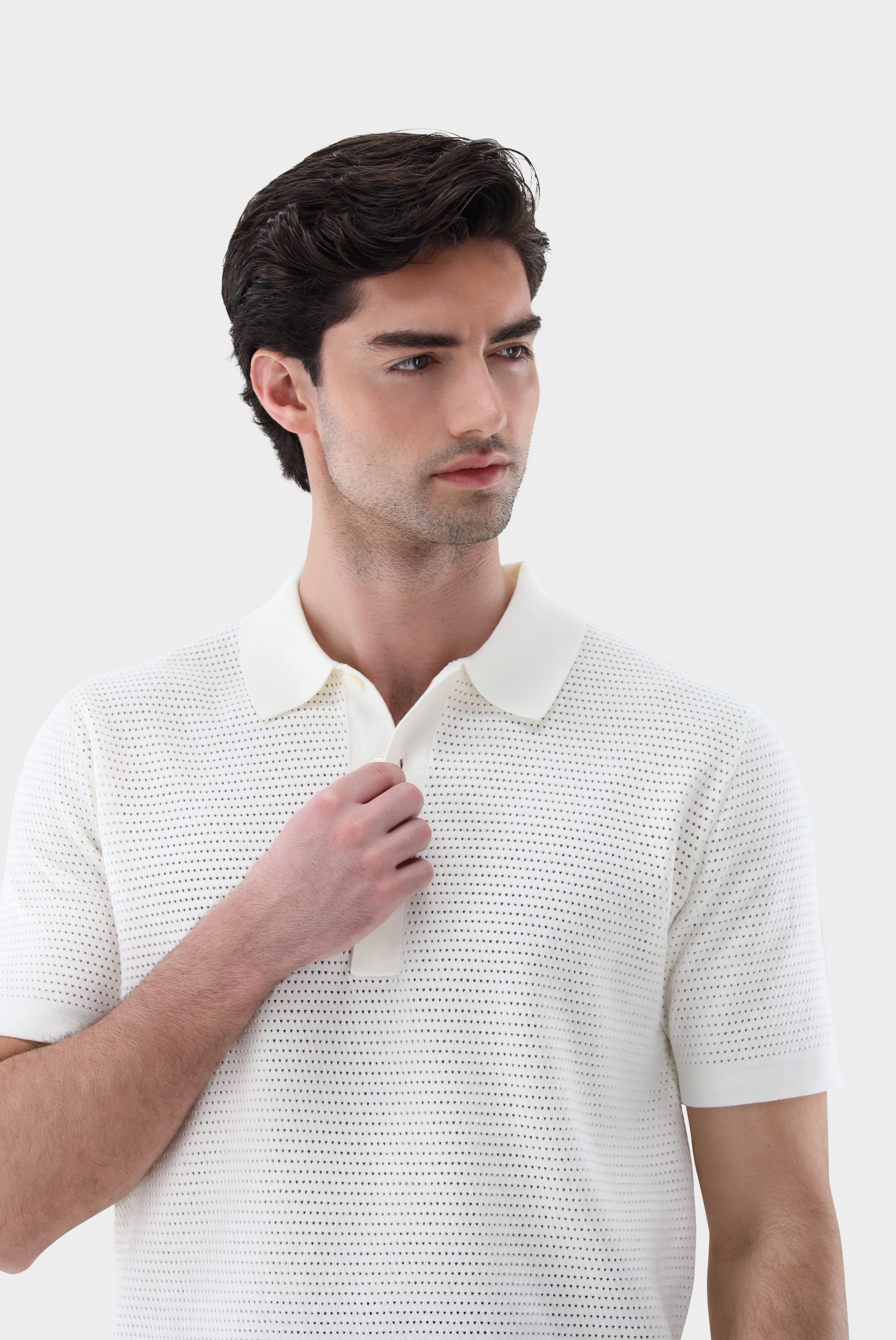 Strick Polo | mit Retro Struktur