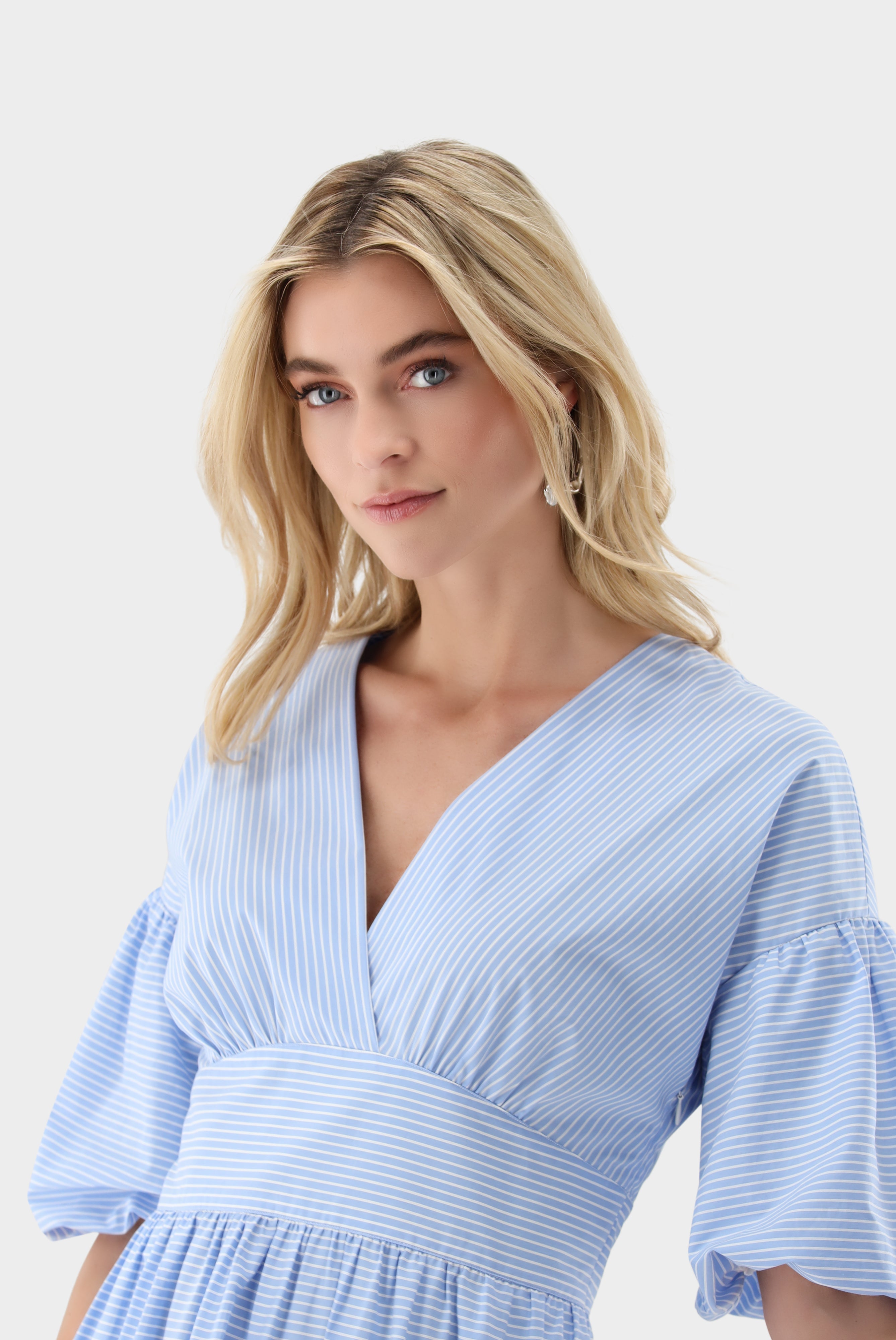Midikleid | gestreift aus Baumwolle