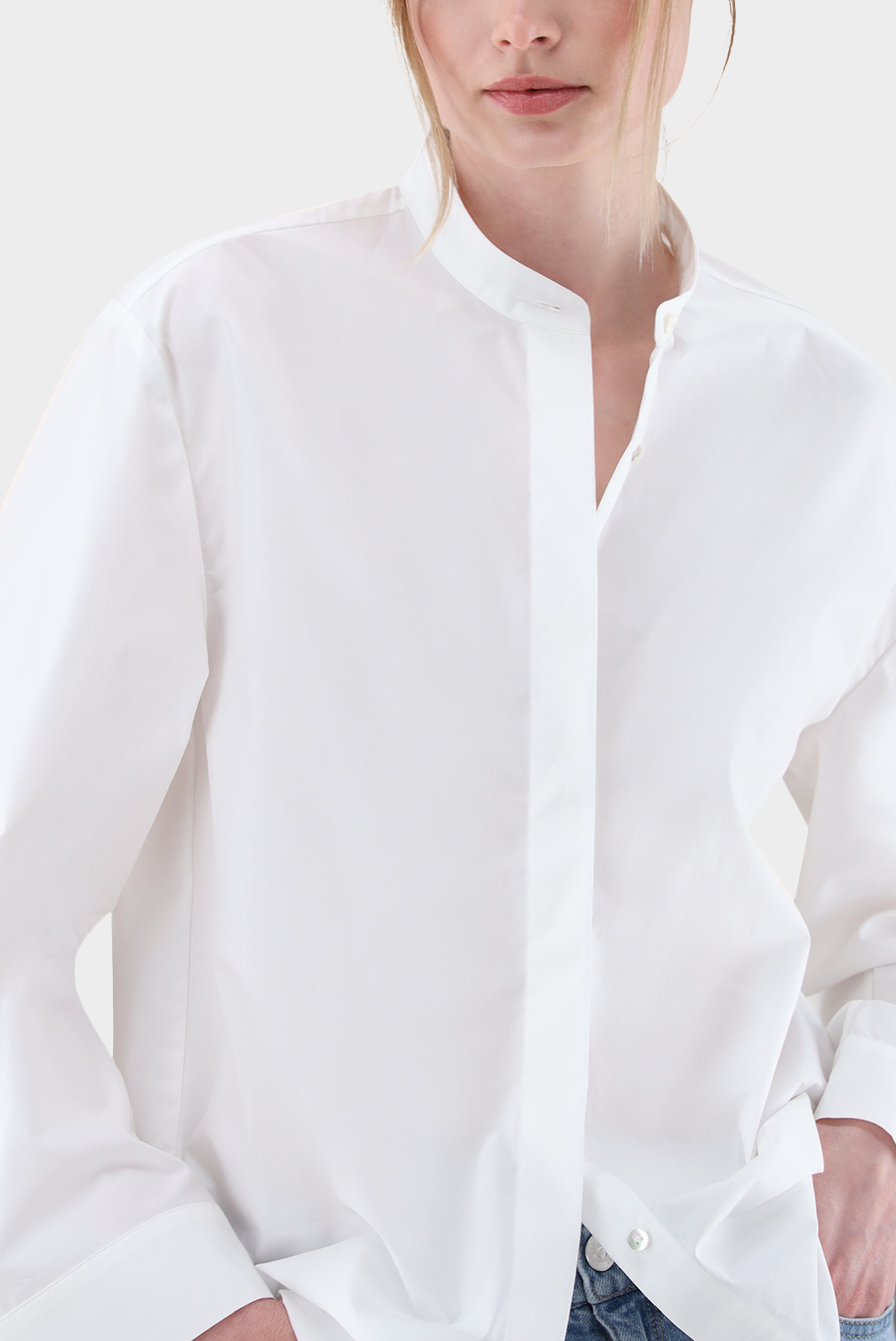 Bluse | Oversized mit Stehkragen