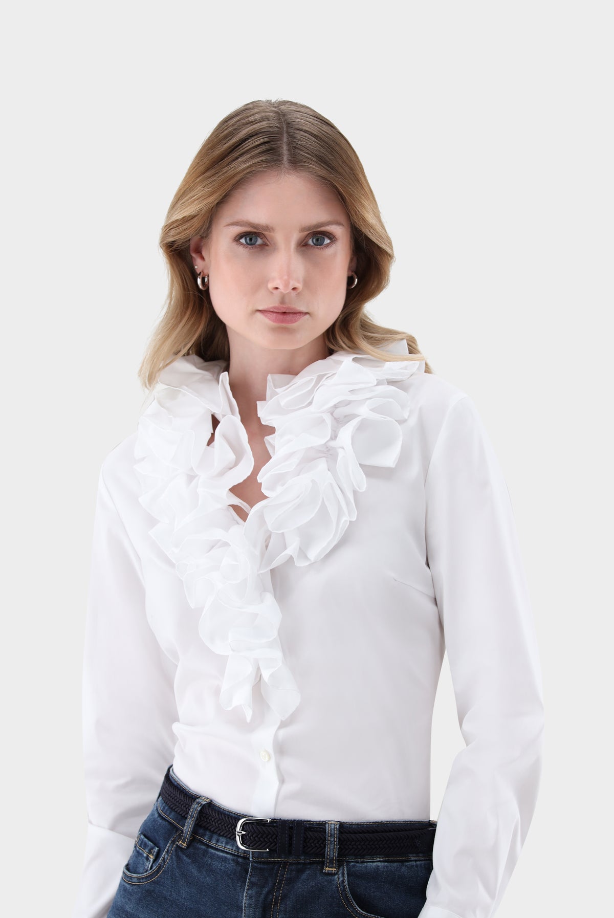 Bluse | mit Rüschen und Stretch-Hemden & Blusen-Van Laack-OUTLET-ARCHIVIST-ARCHIVE-SALE