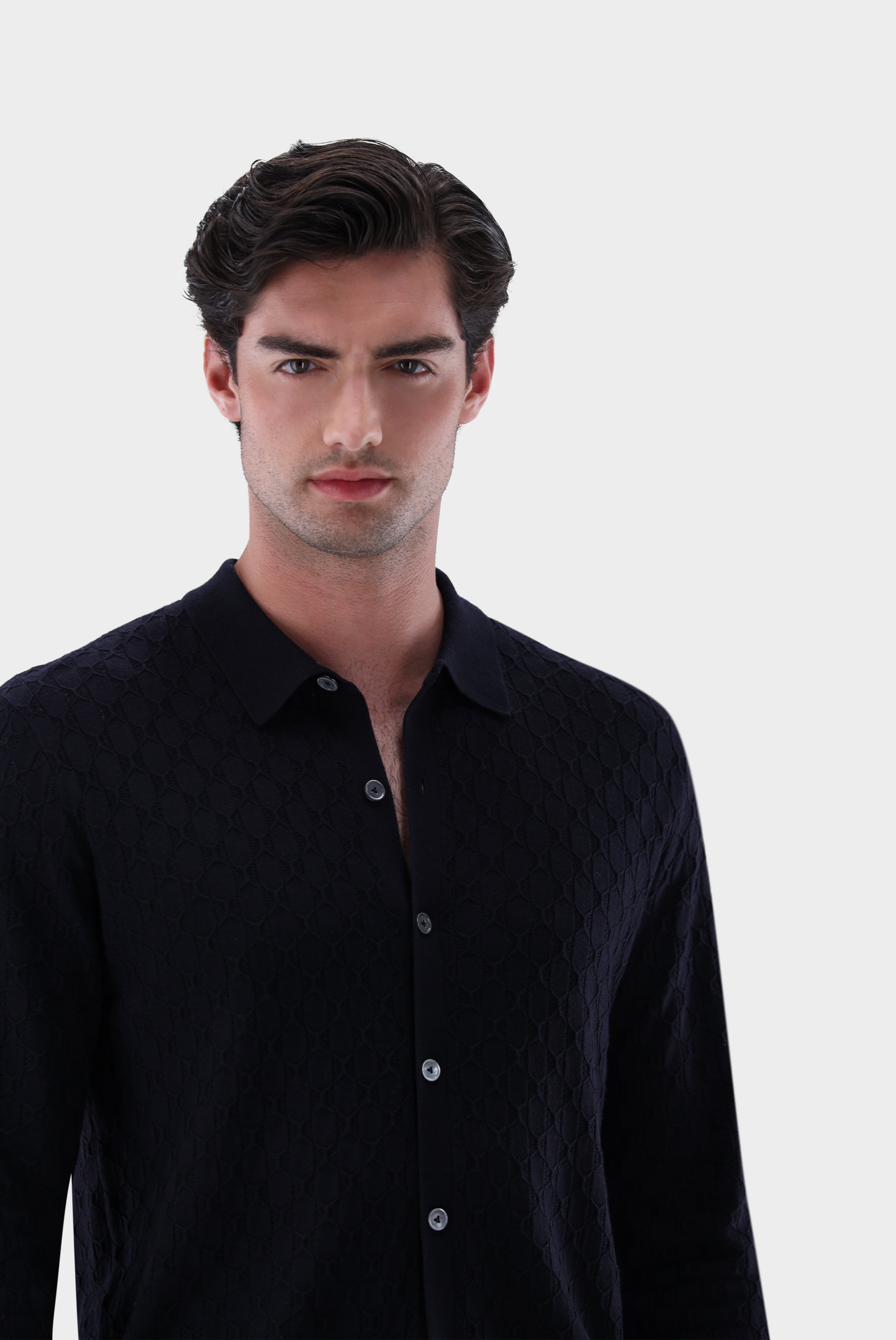 Strickhemd | mit 3-D Struktur-Strick & Pullover-Van Laack-OUTLET-ARCHIVIST-ARCHIVE-SALE