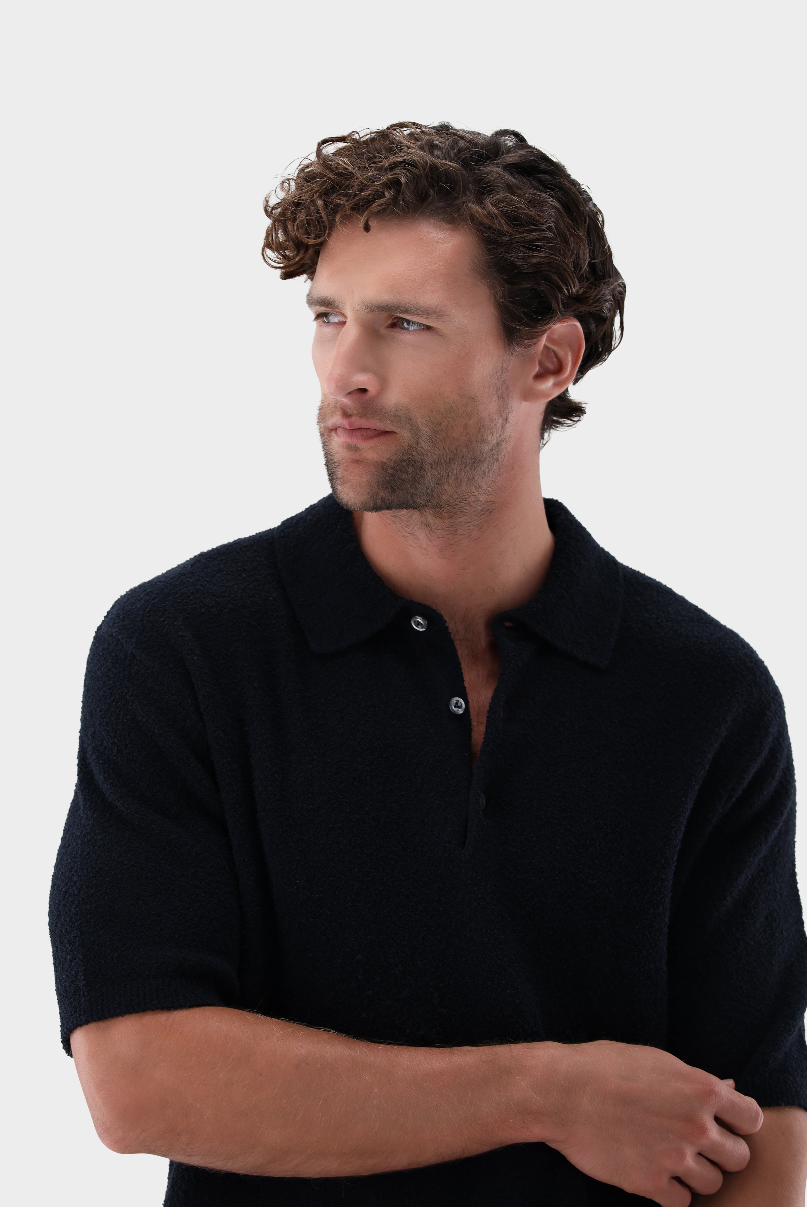 Poloshirt | aus Bouclé-Strick