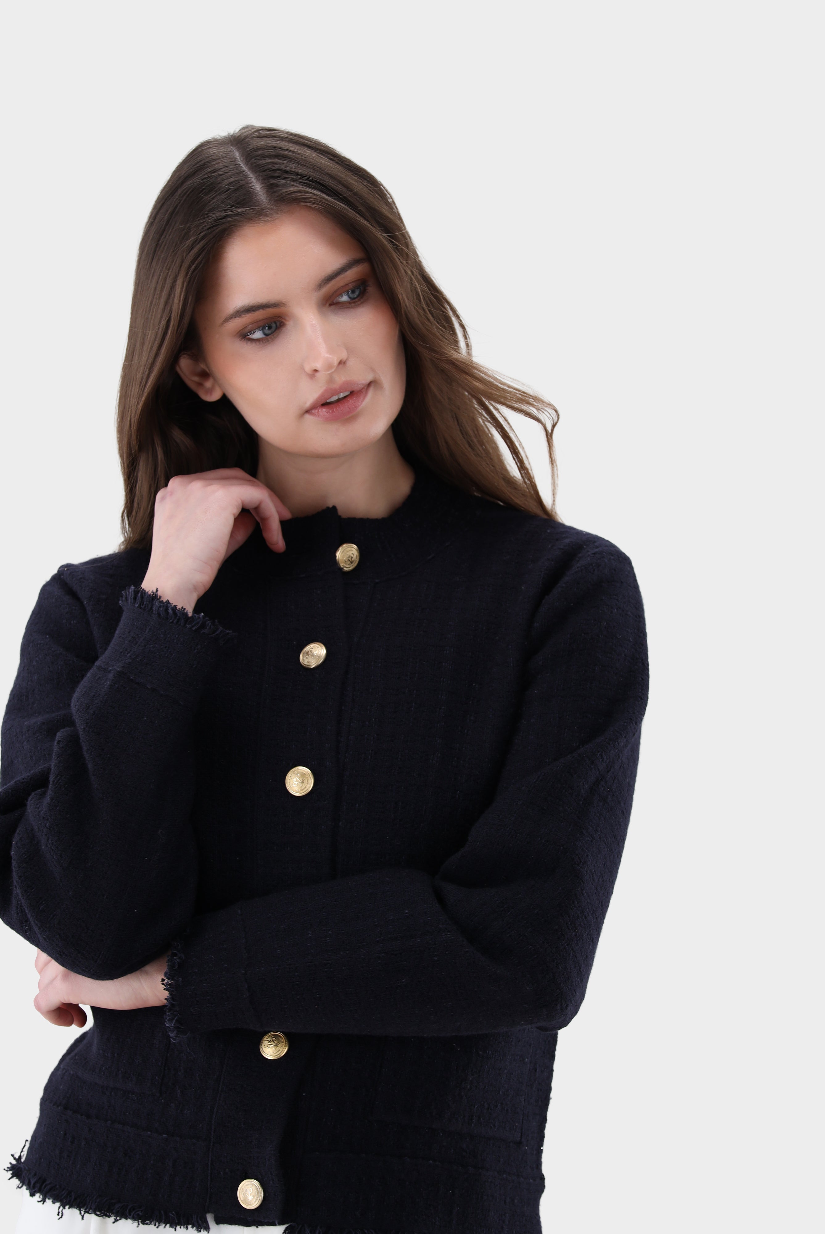 Blazer | gestrickt mit Tweed Optik