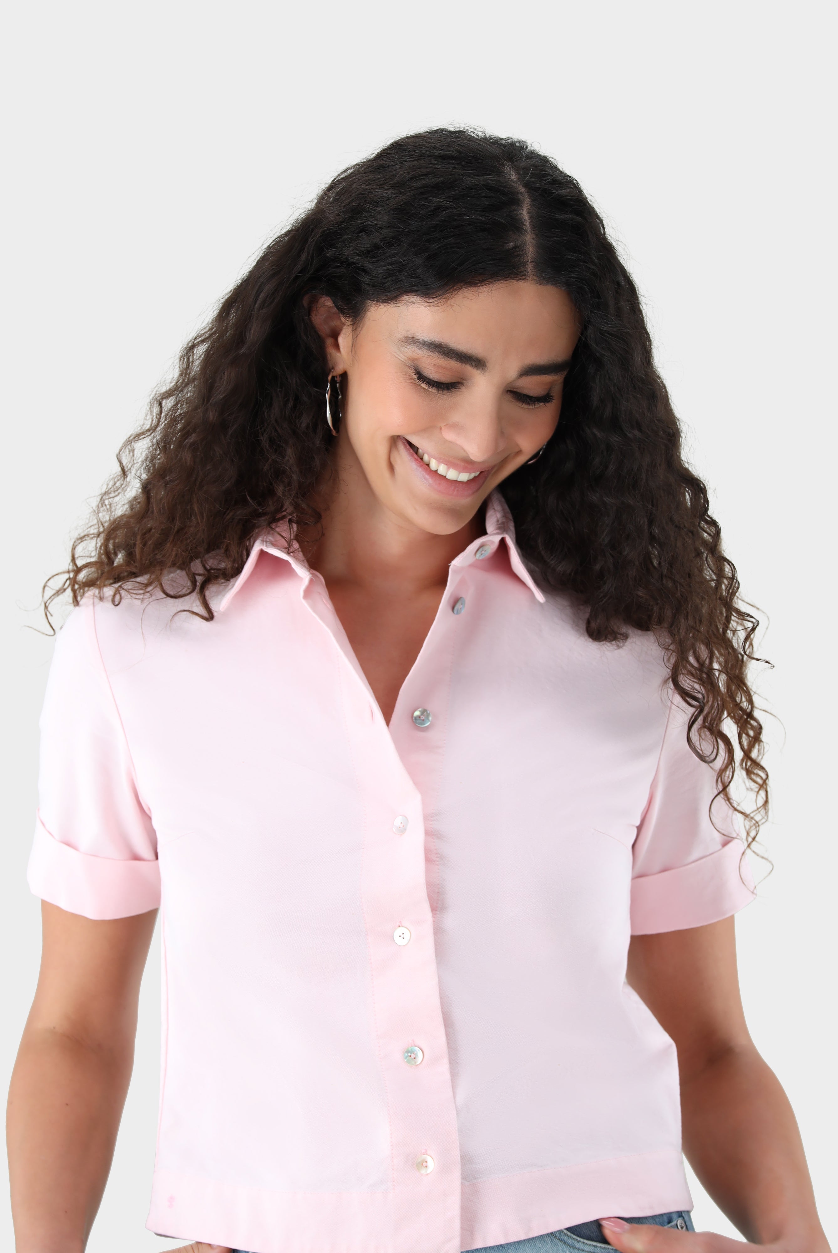 Kurzarm Hemdbluse | aus Oxford