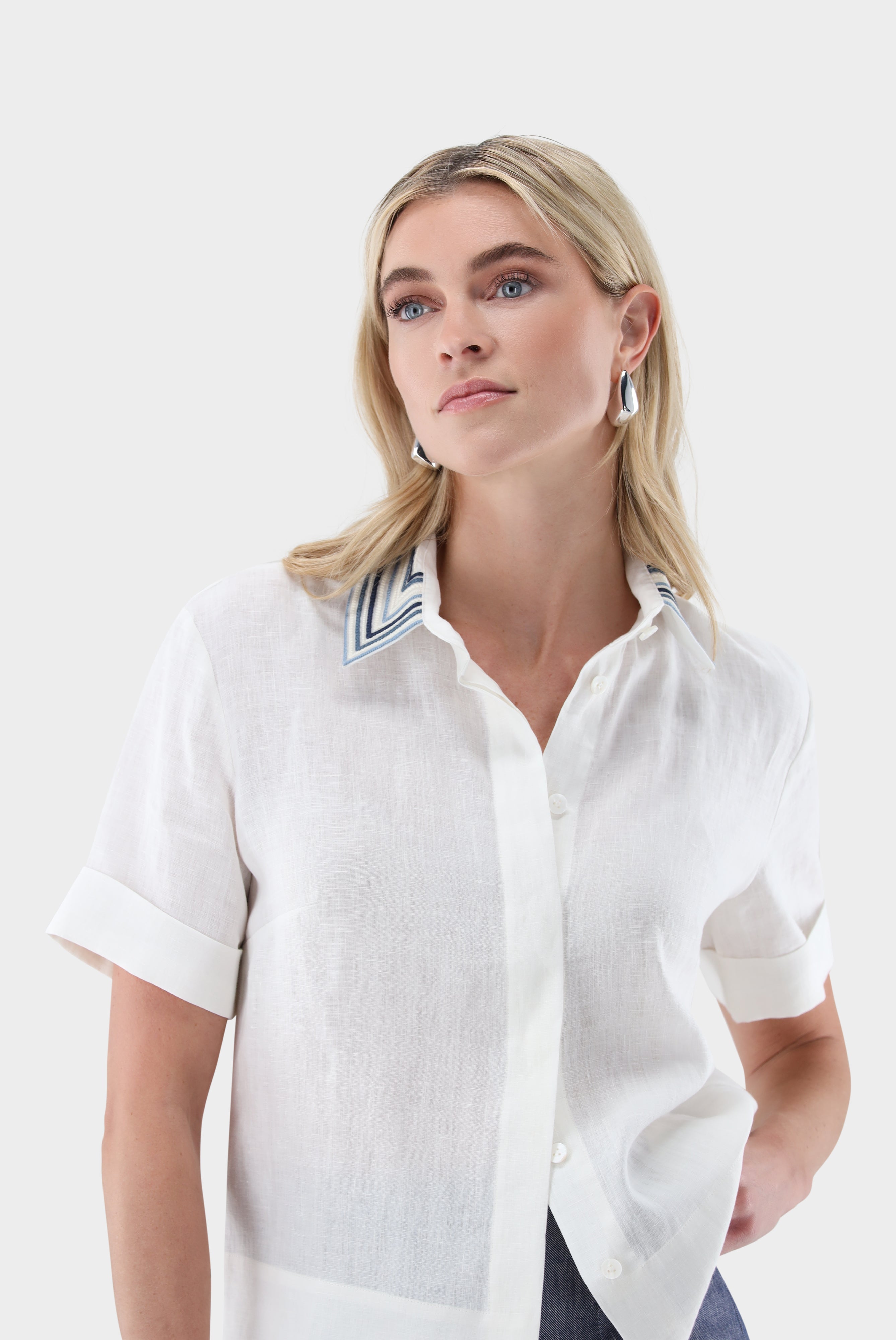 Hemdbluse | mit Kontrastkragen-Hemden & Blusen-Van Laack-OUTLET-ARCHIVIST-ARCHIVE-SALE